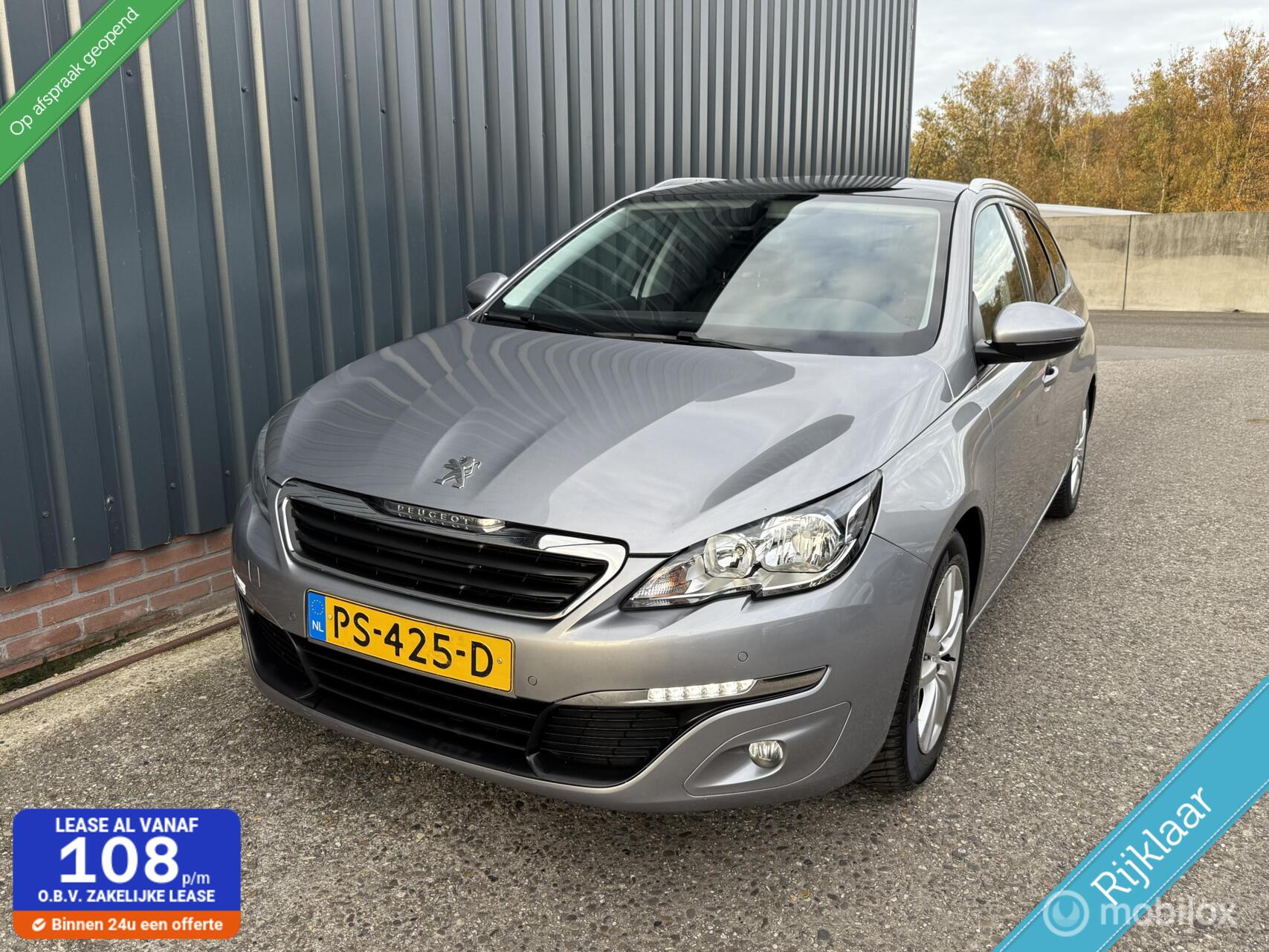 Peugeot 308 1.2 PureTech Blue Lease Premium DRIEM/PANO/APK LANG 2017 - voorkant