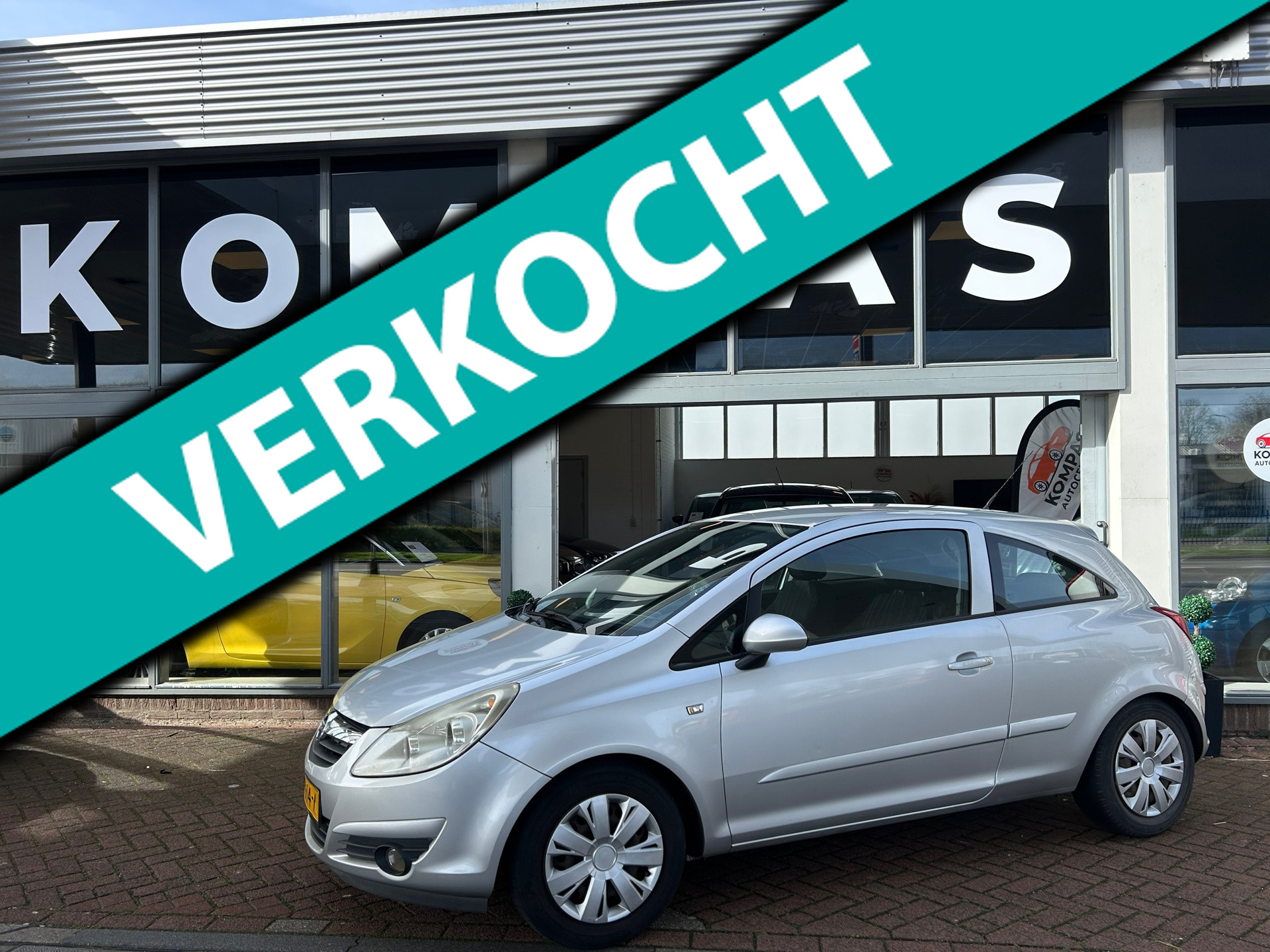 Opel Corsa 1.2-16V Rhythm |APK2027|AIRCO|EL.RAMEN|CRUISE CONTROL|MULTIFUNCTIONEEL STUUR|AUX 2007 - voorkant