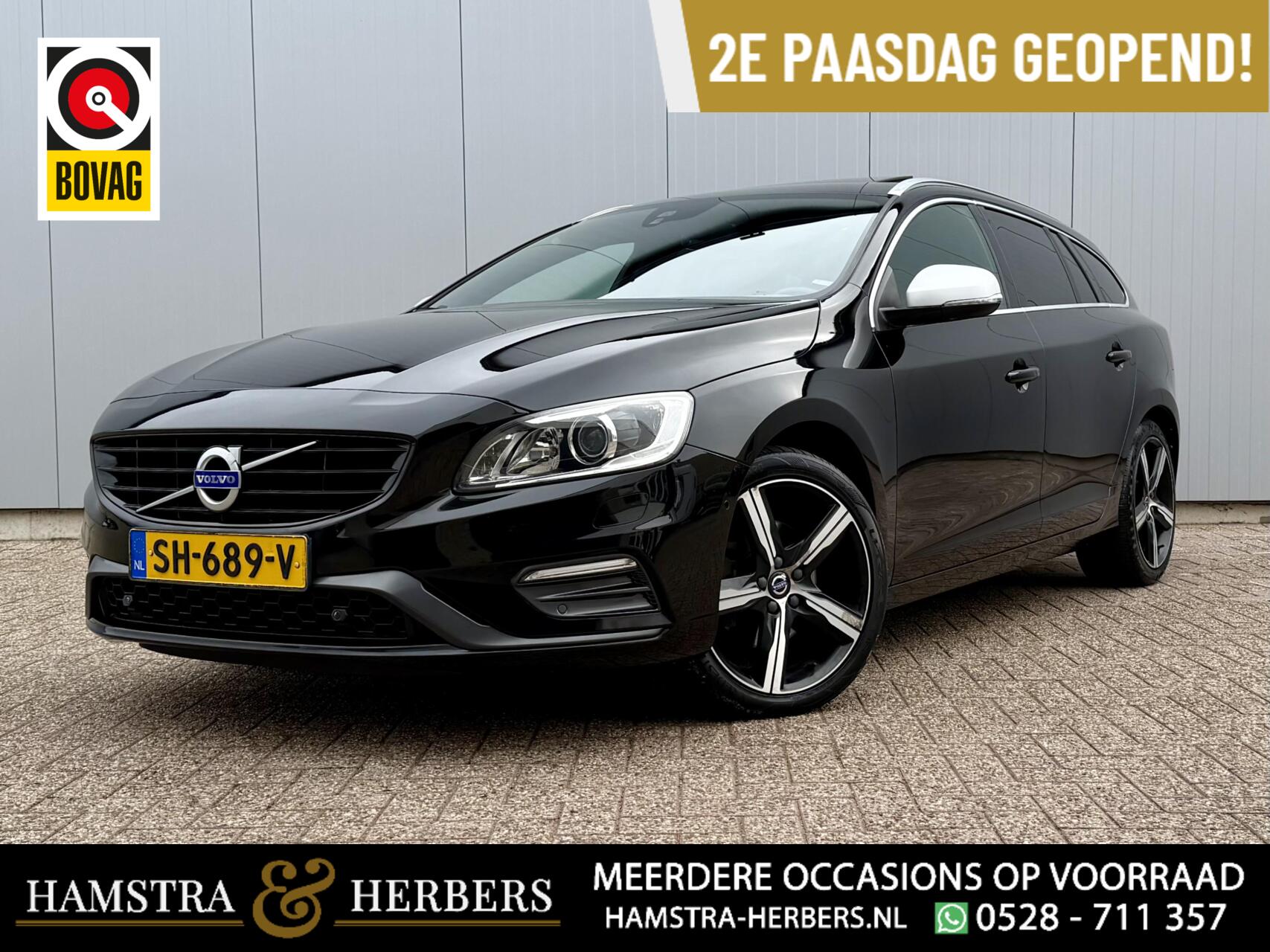 Volvo V60 2.0 T4 R-Design zwart 2018 - voorkant