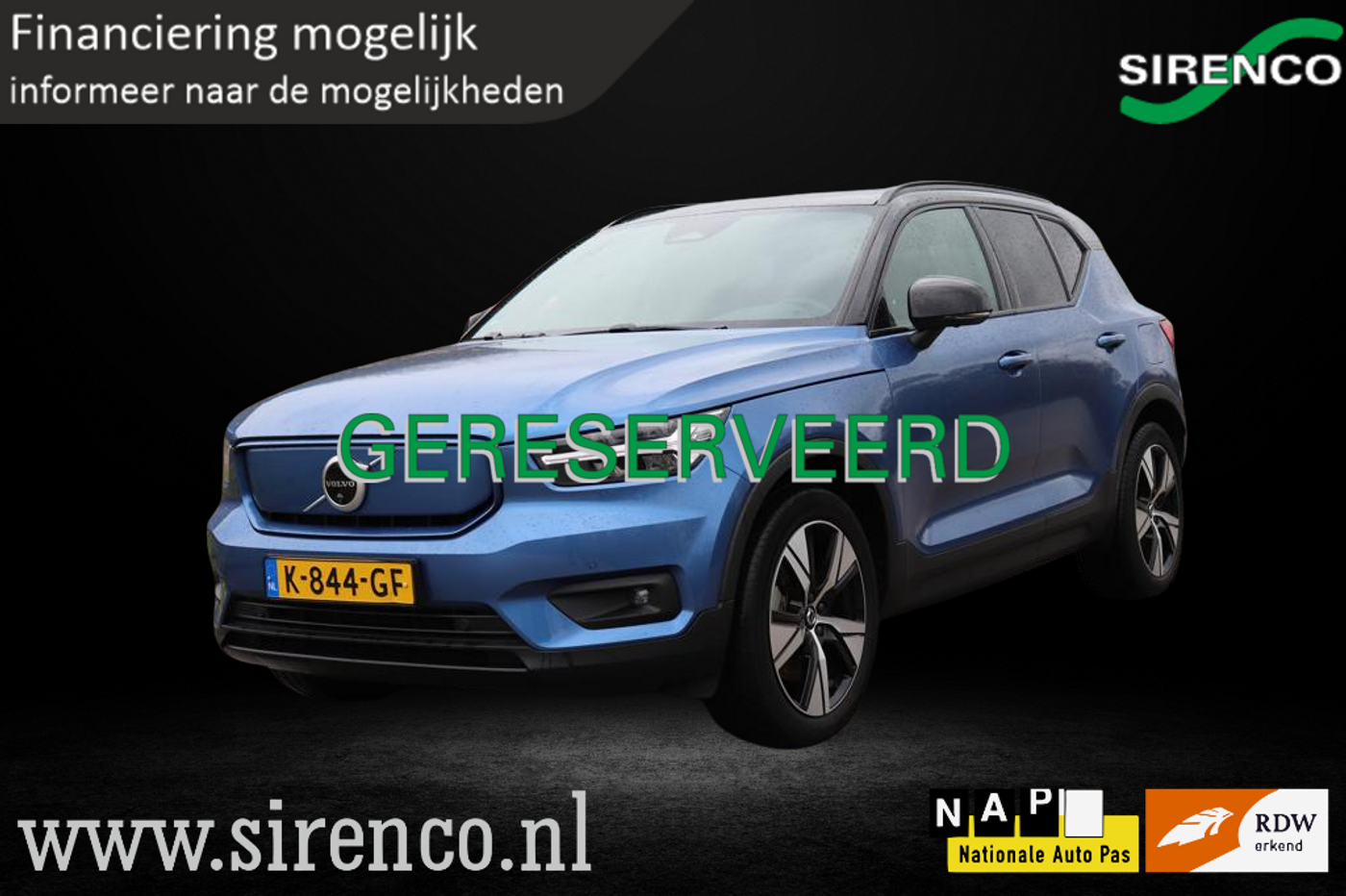 Volvo XC40 Recharge P8 AWD R-Design | 360 cam | pilotassist plus | H&K premium sound | stoel+stuur verwarming | panoramadak | 2020 - voorkant