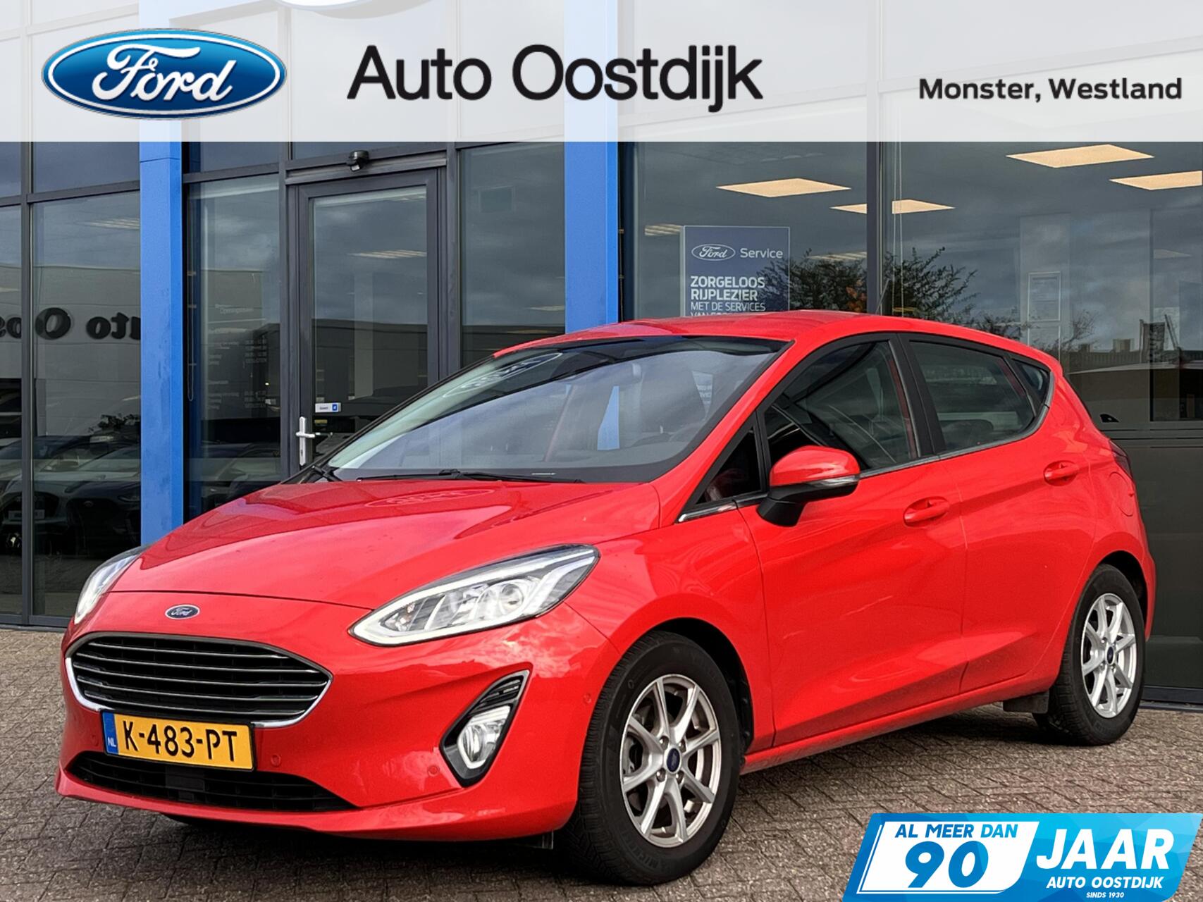 Ford Fiesta 1.0 EcoBoost Titanium 125PK Automaat Adaptieve Cruise Camera Blind-Spot Climate Privacy Glass Parkeersensoren *Dealer Onderhouden* 2021 - voorkant