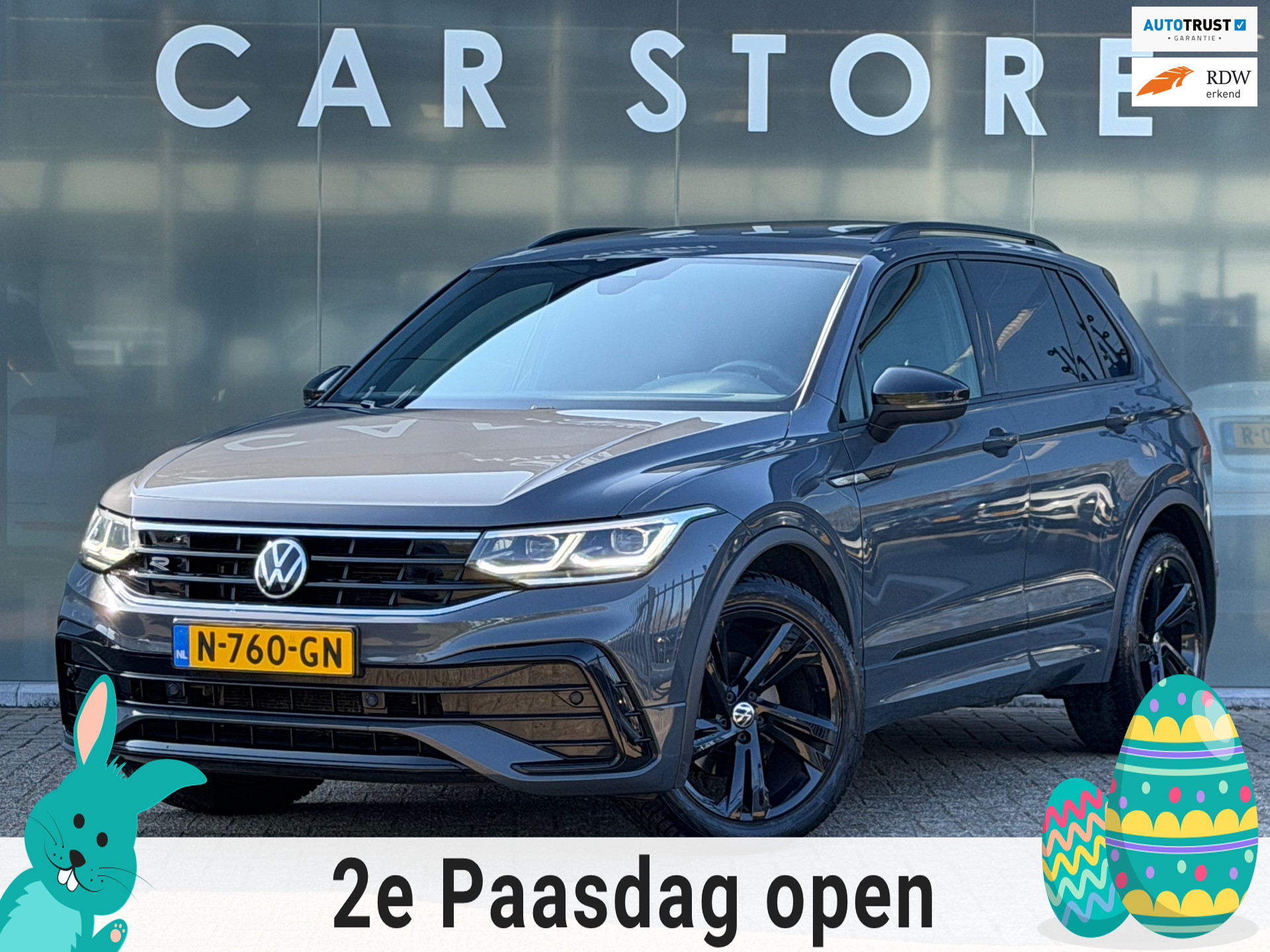 Volkswagen Tiguan 1.5 TSI R-Line Black Edition PANO IQ CAMERA 2021 - voorkant