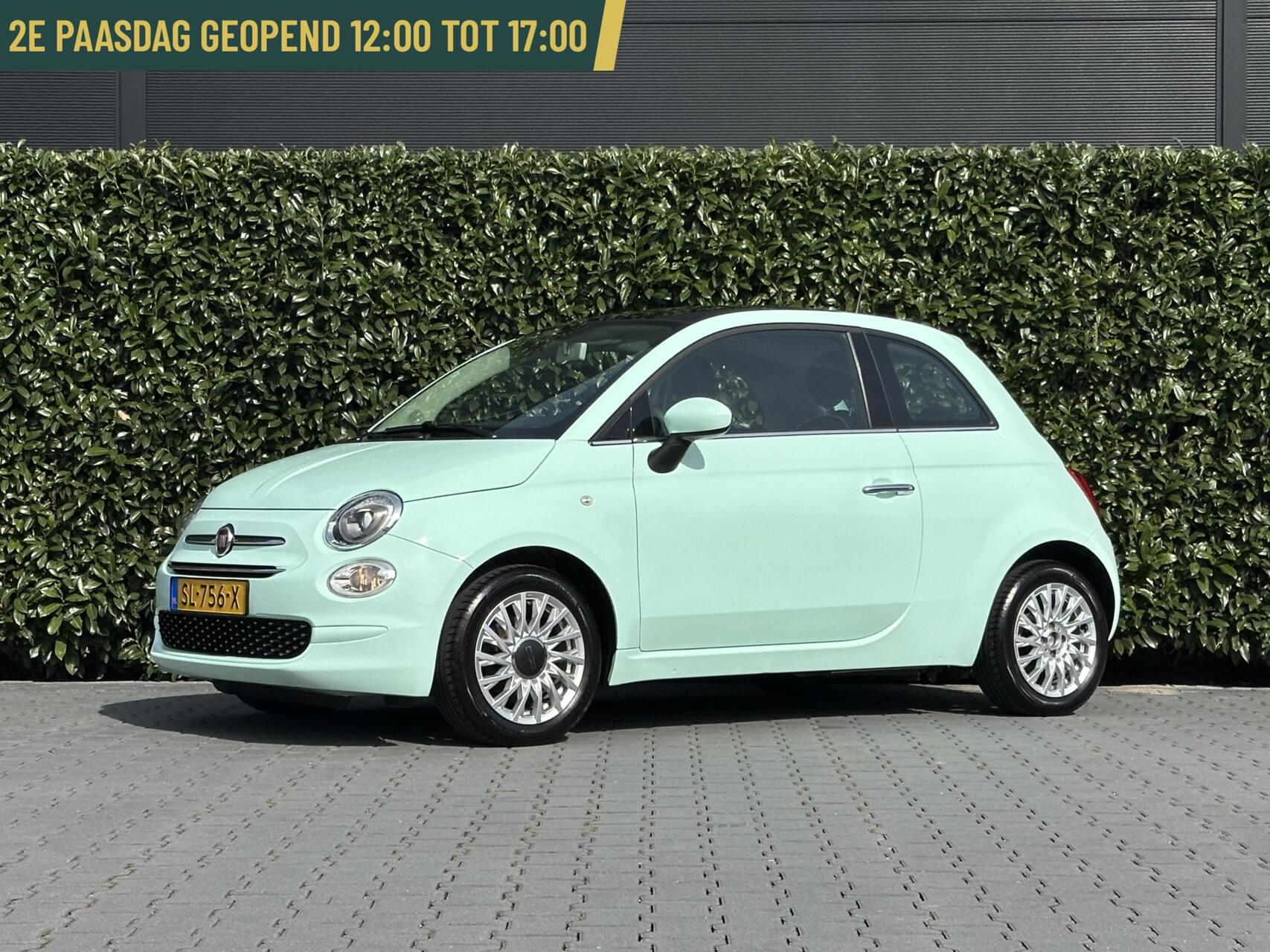 Fiat Fiat 500 1.2 Lounge, NL AUTO, NAP LOGISCH, PANORAMADAK, AIRCO, DAB, NAVI, CRUISE, CARPLAY, ELEKTRISCHE RAMEN, LICHTMETAAL 15" 2018 - voorkant