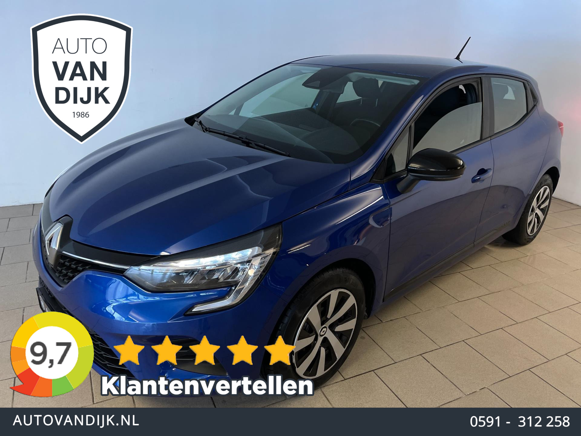 Renault Clio 1.0 TCe 90 Equilibre AIRCO NAVI CRUISE APPLE CARPLAY ELEK RAMEN CENT VERG METALLIC LAK ZEER NETTE AUTO 2023 - voorkant