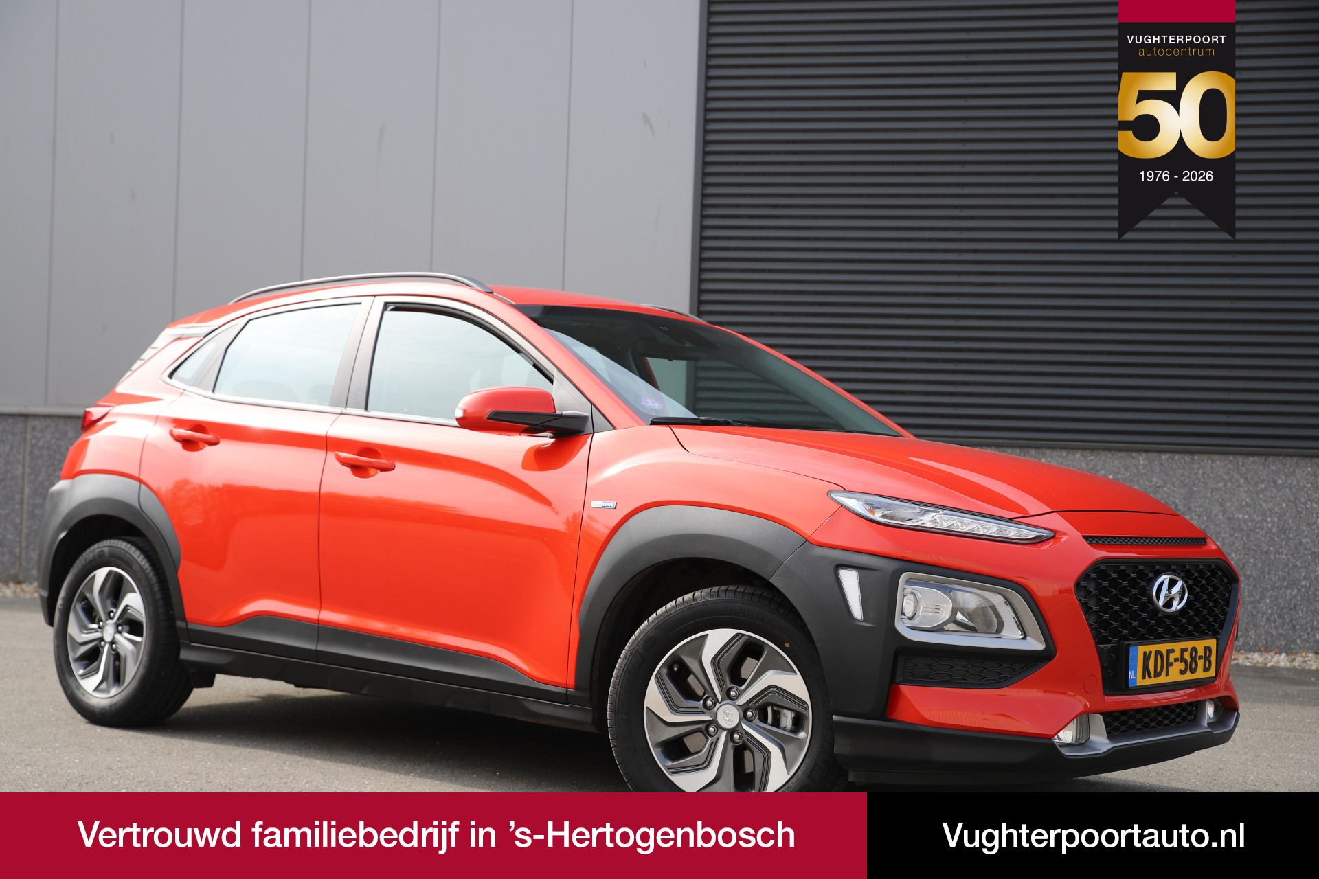 Hyundai Kona 1.6 GDI Hybrid/*Sunset Orange*/Cruise/Carplay/Trekhaak/Autom. 2020 - voorkant