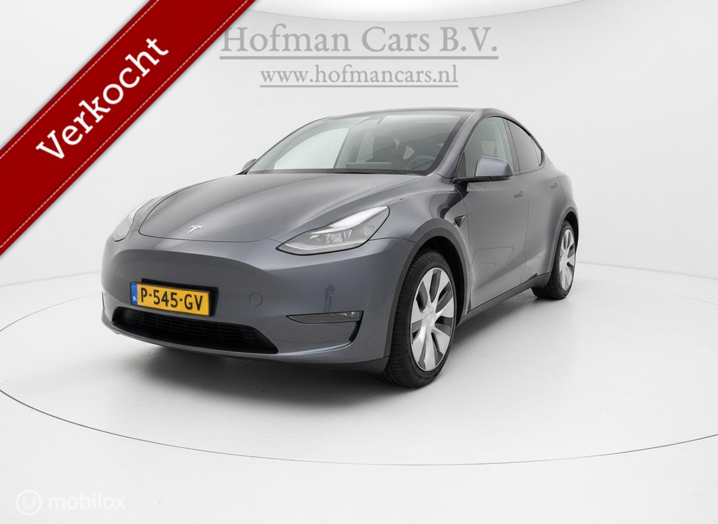 Tesla Model Y Long Range Dual Motor - SOH 95% - AWD – WARMTEPOMP - 2022 – 75 kWh – 351 PK – Grijs Metallic – 116.000 km 2022 - voorkant