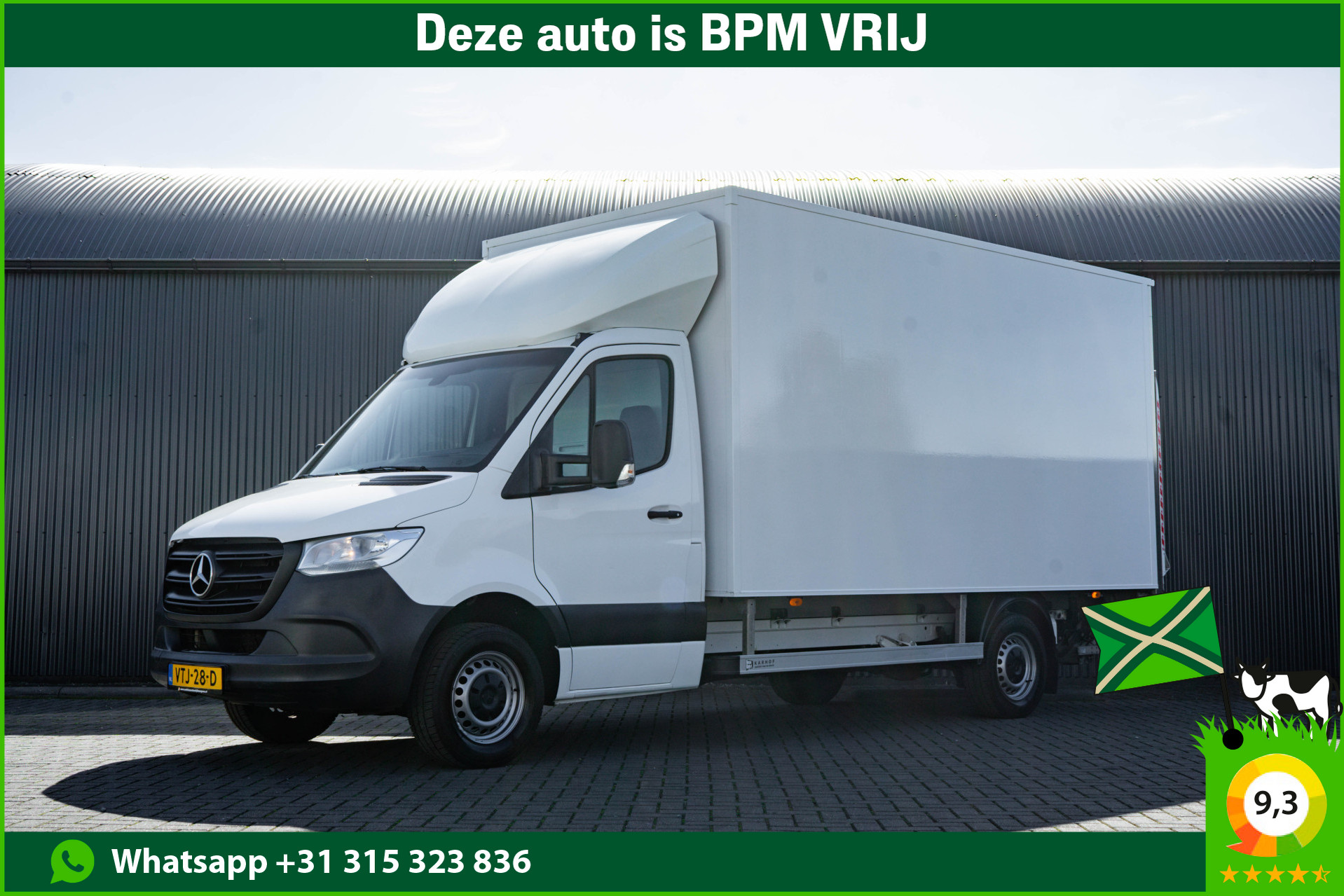 Mercedes-Benz Sprinter 315 CDI | 150 PK | Automaat | Bakwagen met laadklep | Zijdeur | Camera | Cruise | Mbux | Climatronic 2023 - voorkant