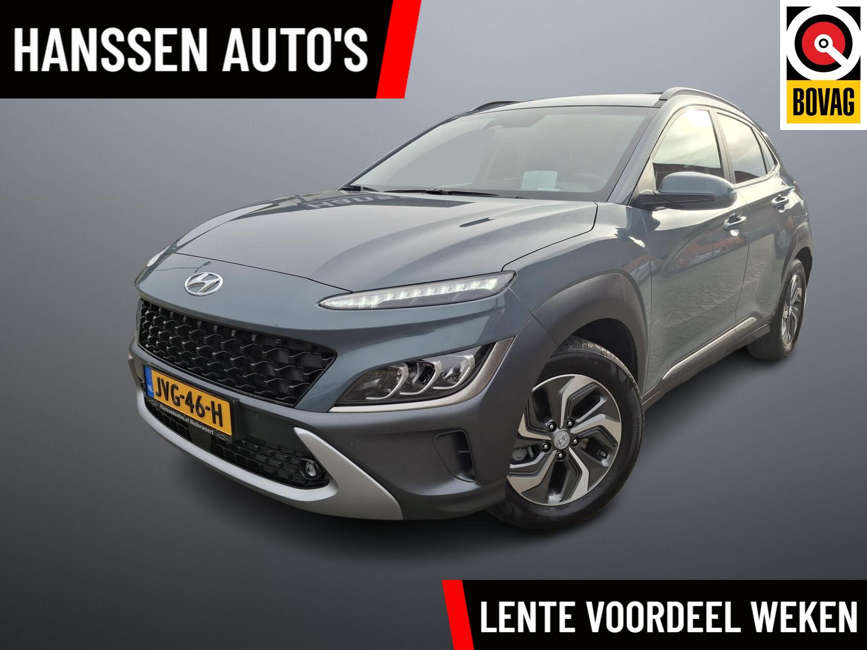 Hyundai Kona 1.6 GDI HEV Hybrid Fashion Leder nieuw model 2021 - voorkant