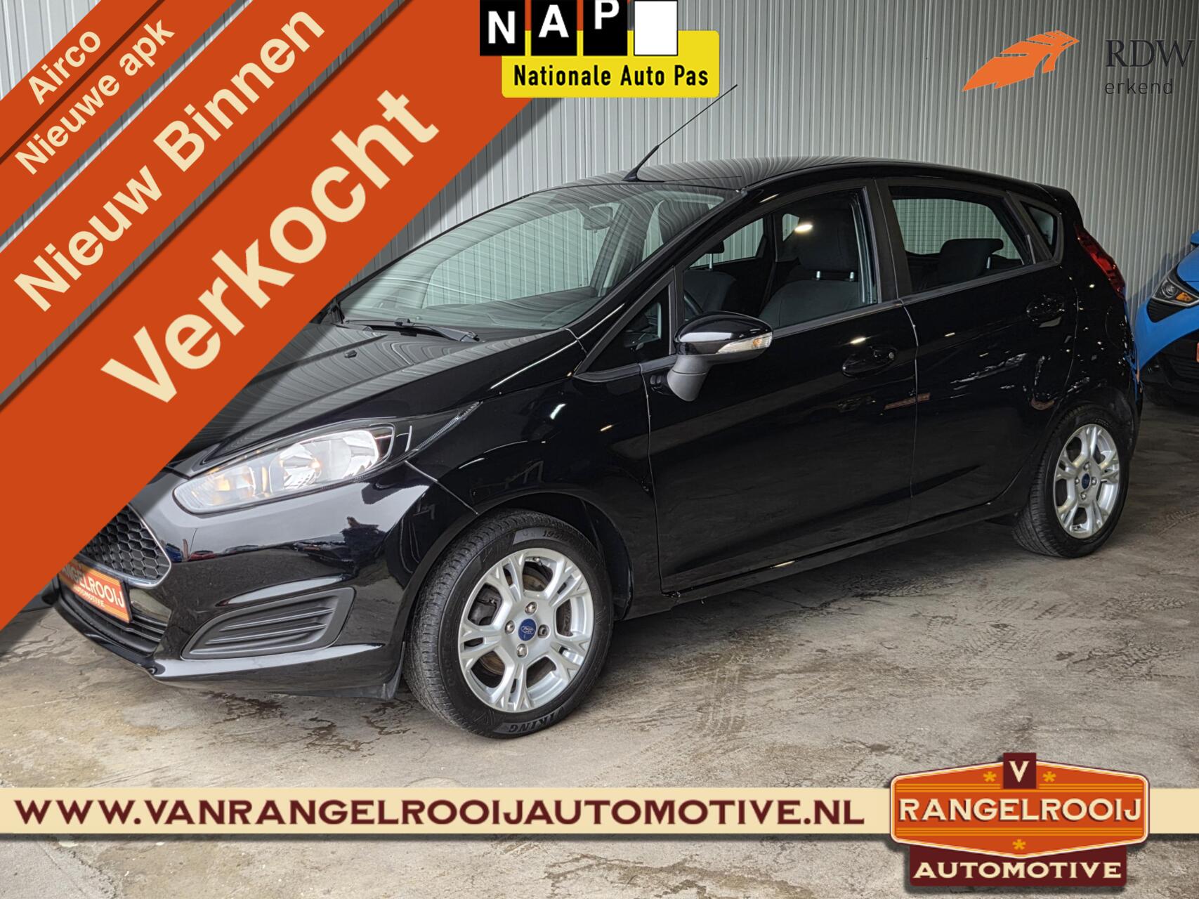 Ford Fiesta 1.25 5-deurs, airco, stoel- / voorruitverw., 15" lmv 2016 - voorkant