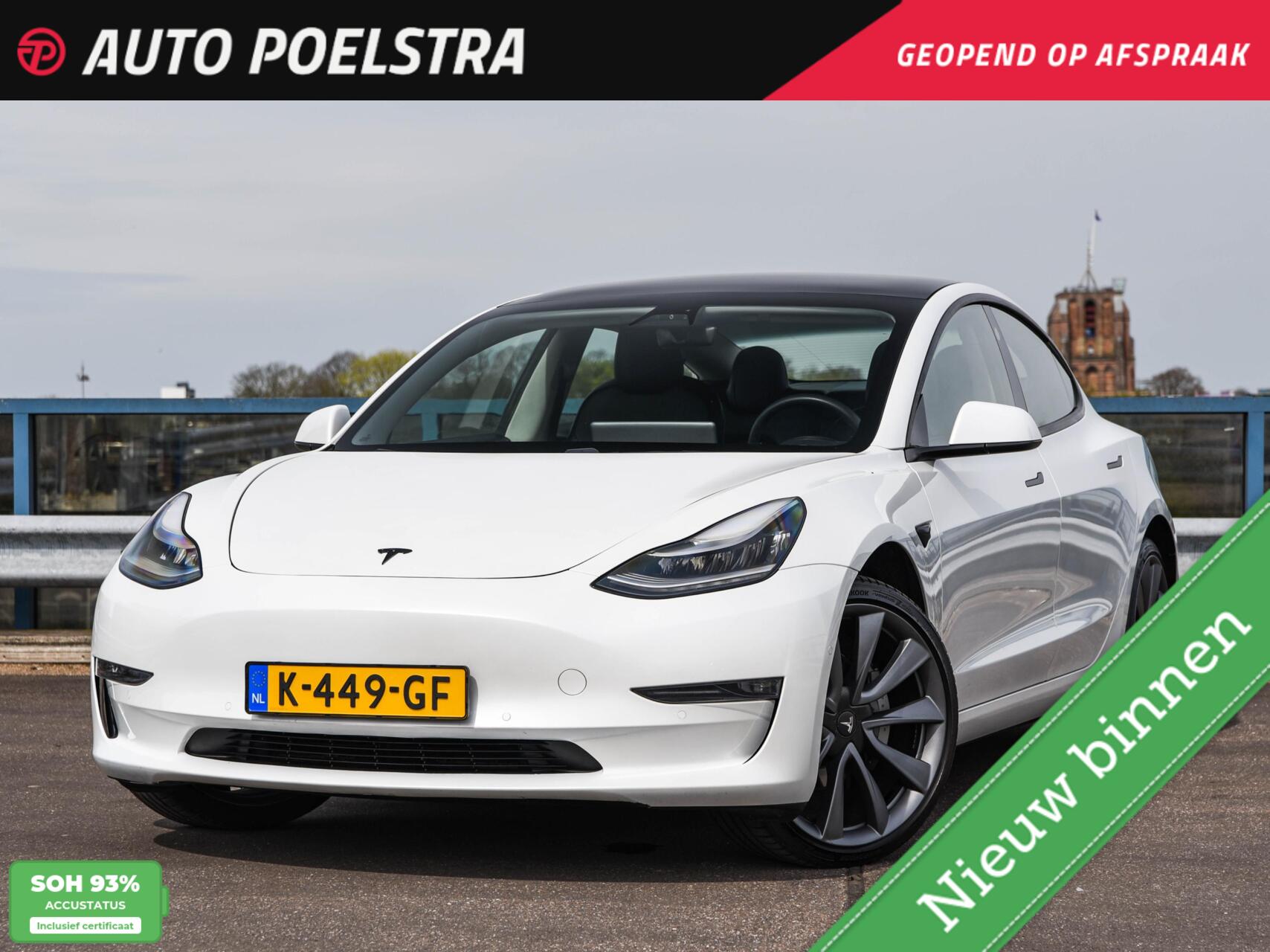 Tesla Model 3 Long Range AWD 75 kWh 351 PK | Facelift | Panoramadak | Autopilot | Warmtepomp | Power Lift Trunk | 20" | SOH 92,8% | incl. BTW 2020 - voorkant