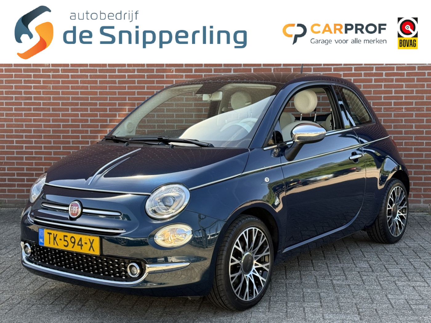 Fiat Fiat 500 0.9 TwinAir T Collezione NAVI CARPLAY CRUISE PANO PDC LMV 2018 - voorkant
