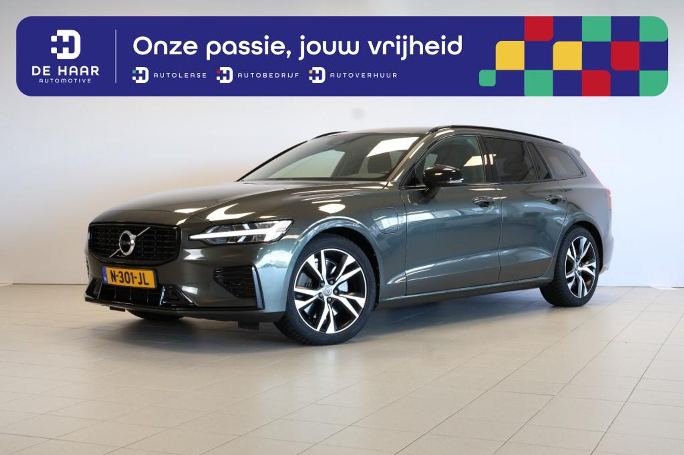 Volvo V60 2.0 T6 Recharge AWD R-Design - Volleder - Memory - Dodehoek 2021 - voorkant