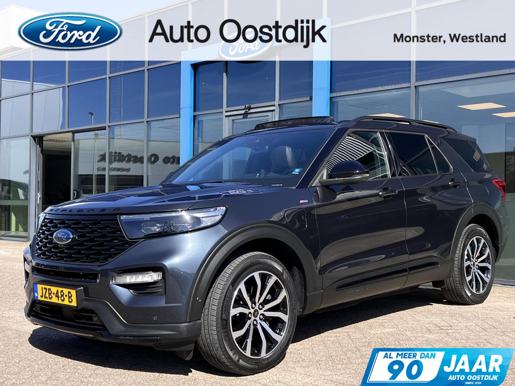Ford Explorer 3.0 V6 EcoBoost PHEV ST-Line 457PK Afn. Trekhaak Panodak Massagestoelen/Geheugen 7 Persoons Vol Leder 360 Camera B&O Stoelverwarming/koeling *Full Options* 2022 - voorkant