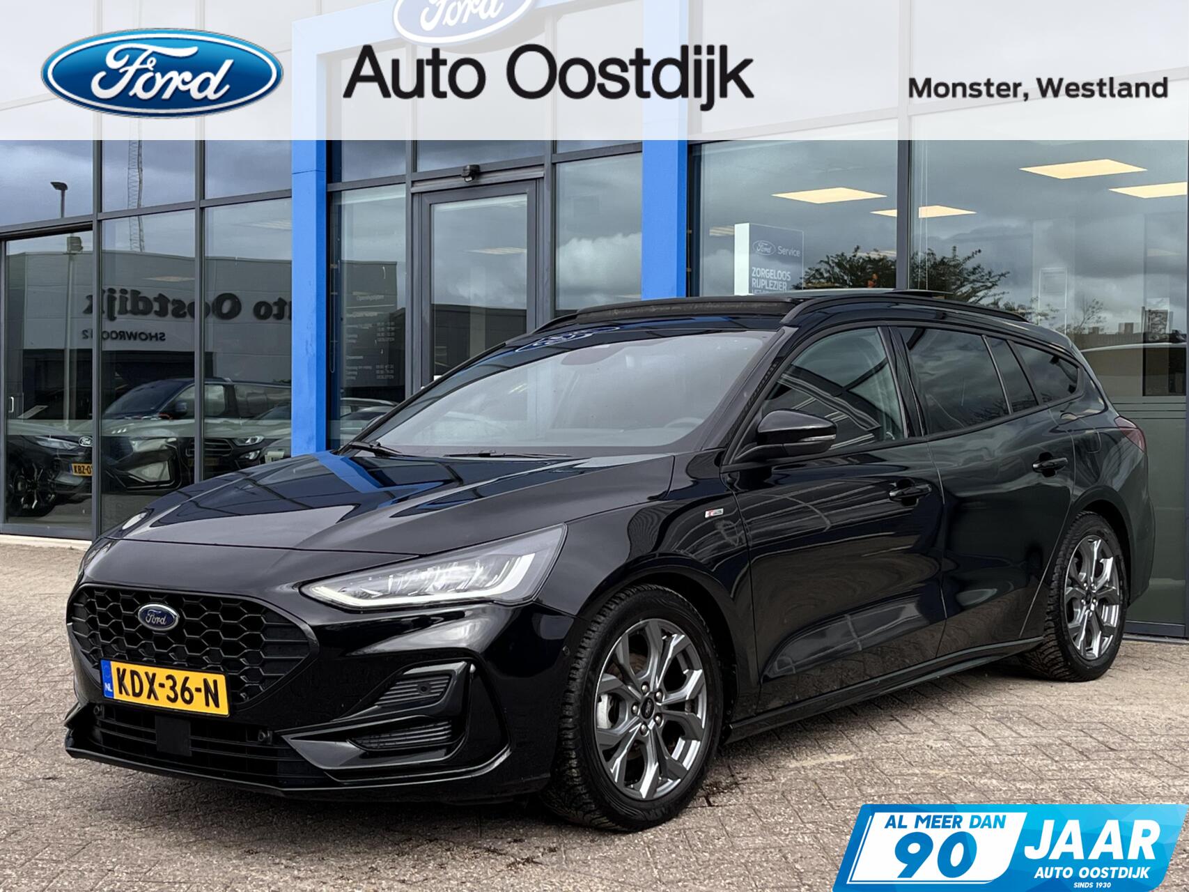 Ford Focus 1.0 EcoBoost Hybrid ST Line X 155PK Automaat Trekhaak Panodak Winterpack Adaptieve Cruise 1500KG Trekgewicht Camera B&O Full-LED Climate Privacy Glass *Full Options* 2025 - voorkant