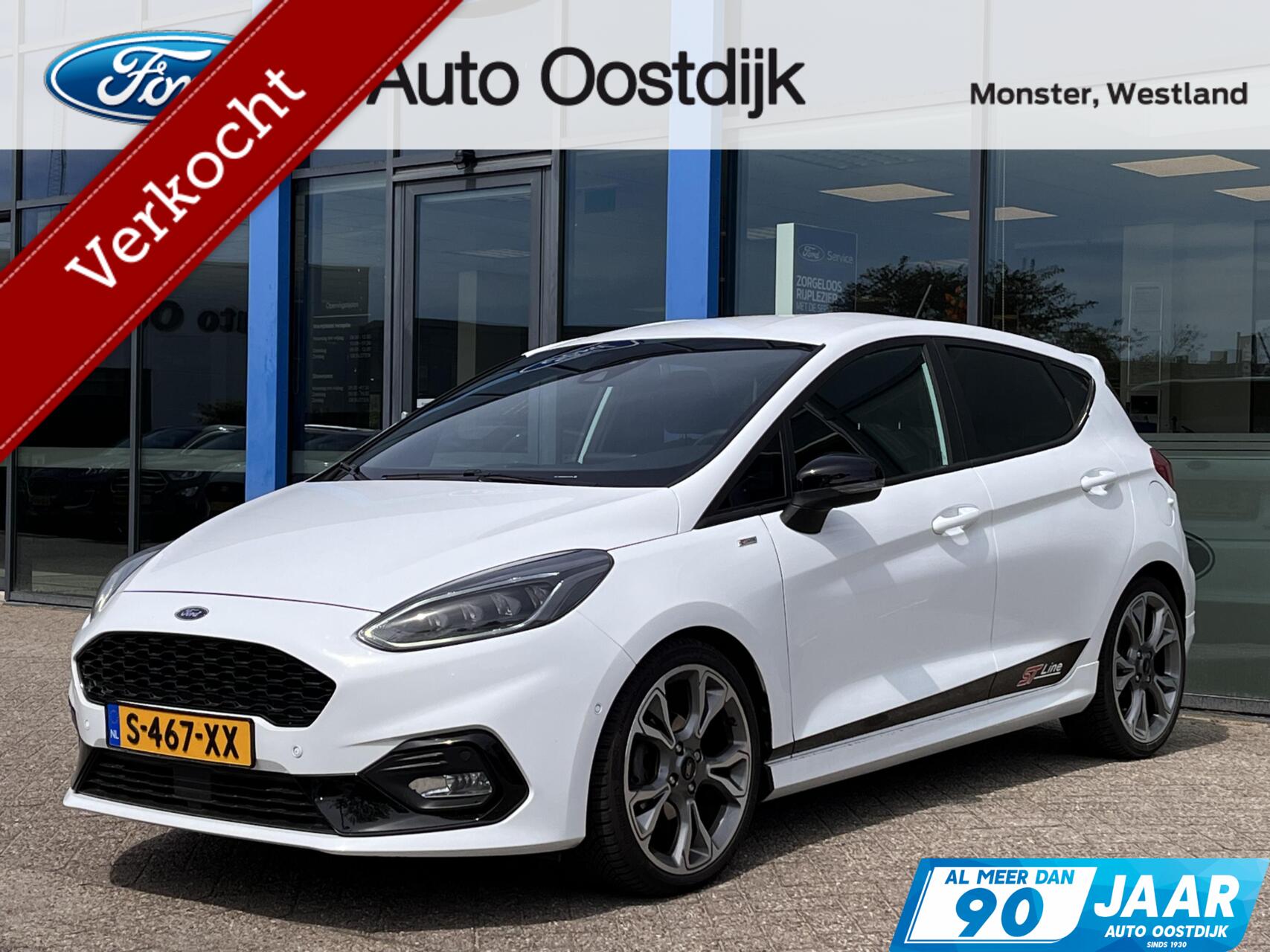 Ford Fiesta 1.0 EcoBoost Hybrid ST-Line 125PK Winterpack Camera Adaptive Cruise Full-LED Blind-Spot Navi Climate 18" Velgen All-Seasons *Full Options* 2021 - voorkant