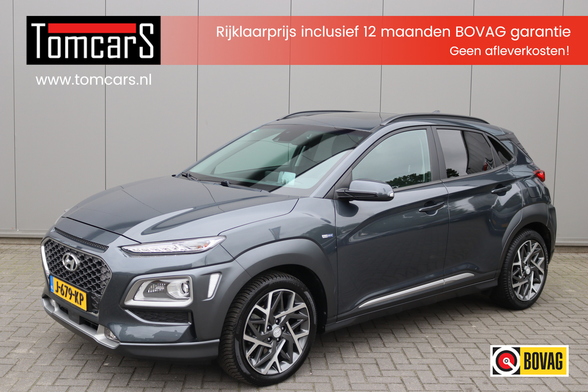 Hyundai Kona 1.6 GDI HEV Premium Sky Trekhaak/Open-dak/Winter-pack/Camera/Carplay 2020 - voorkant