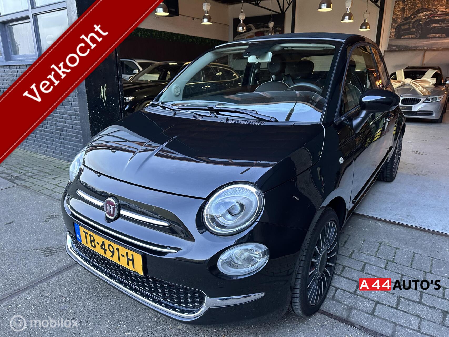 Fiat Fiat 500 0.9 TwinAir Turbo Lounge Cabriolet*NL AUTO NAP✅* 2018 - voorkant