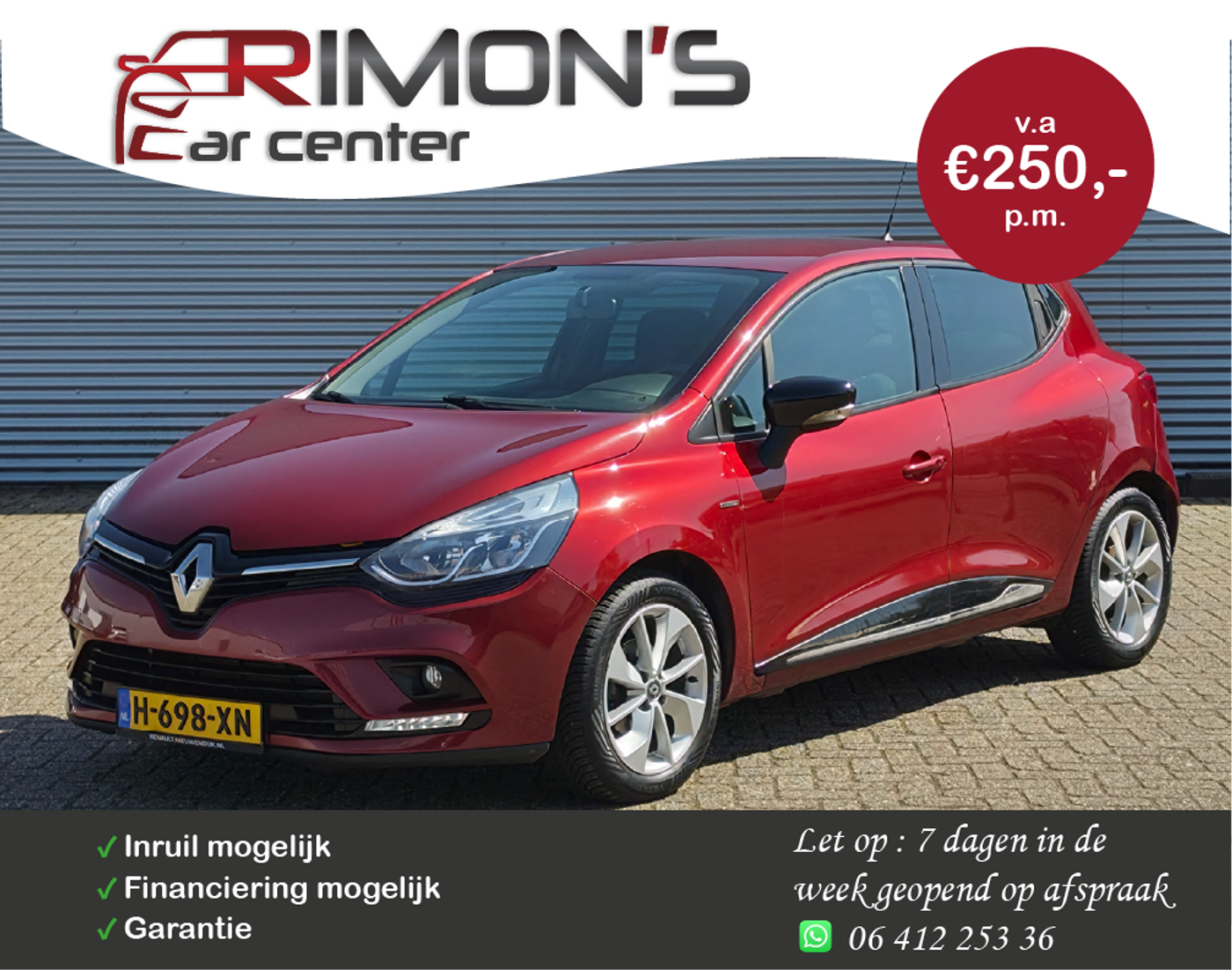 Renault Clio 0.9 TCe Intens Navi Carplay Airco Apk Tm 01-2027 2017 - voorkant