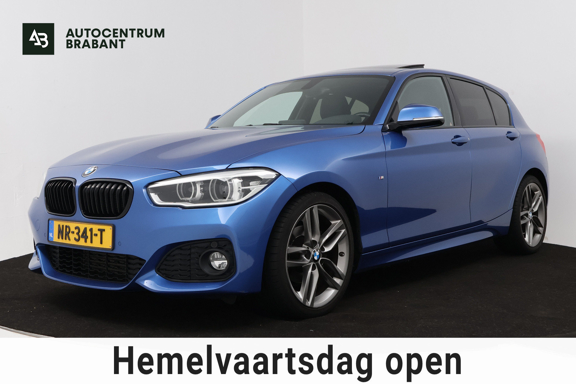 BMW 118i 118i M-Sport High Executive(NL-auto, Dealer OnderH, Panorama, Navi Prof, Leder, Climate Con, StoelV, Parkeersen, Etc) 2017 - voorkant