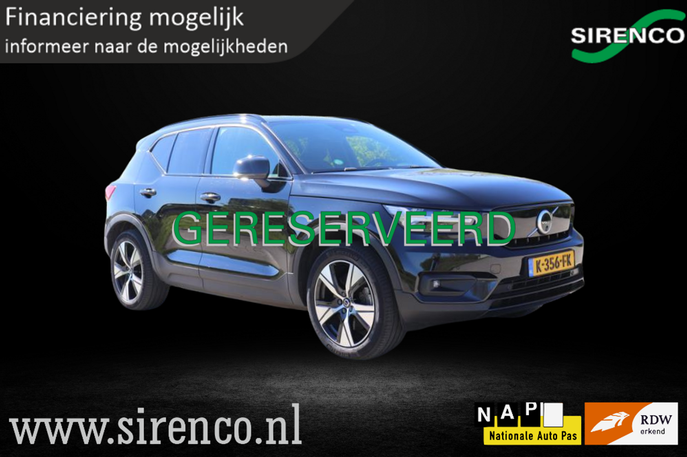 Volvo XC40 Recharge P8 AWD R-Design | 360 cam | pilotassist plus | H&K premium sound | stoel+stuur verwarming | panoramadak | Android auto & Apple carplay | trekhaak 2020 - voorkant