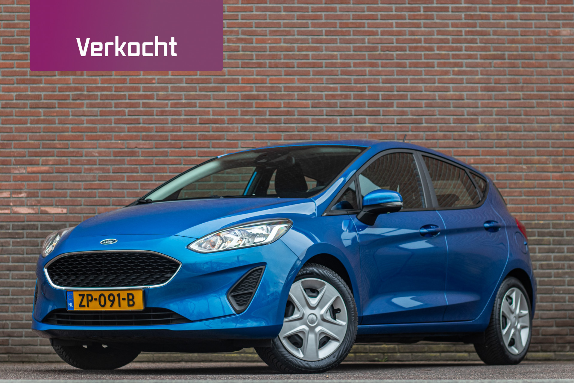 Ford Fiesta 1.1 85pk Trend, 1e eigenaar, Carplay, PDC, DAB+, Airco, Lane Assist, Bluetooth. 2019 - voorkant