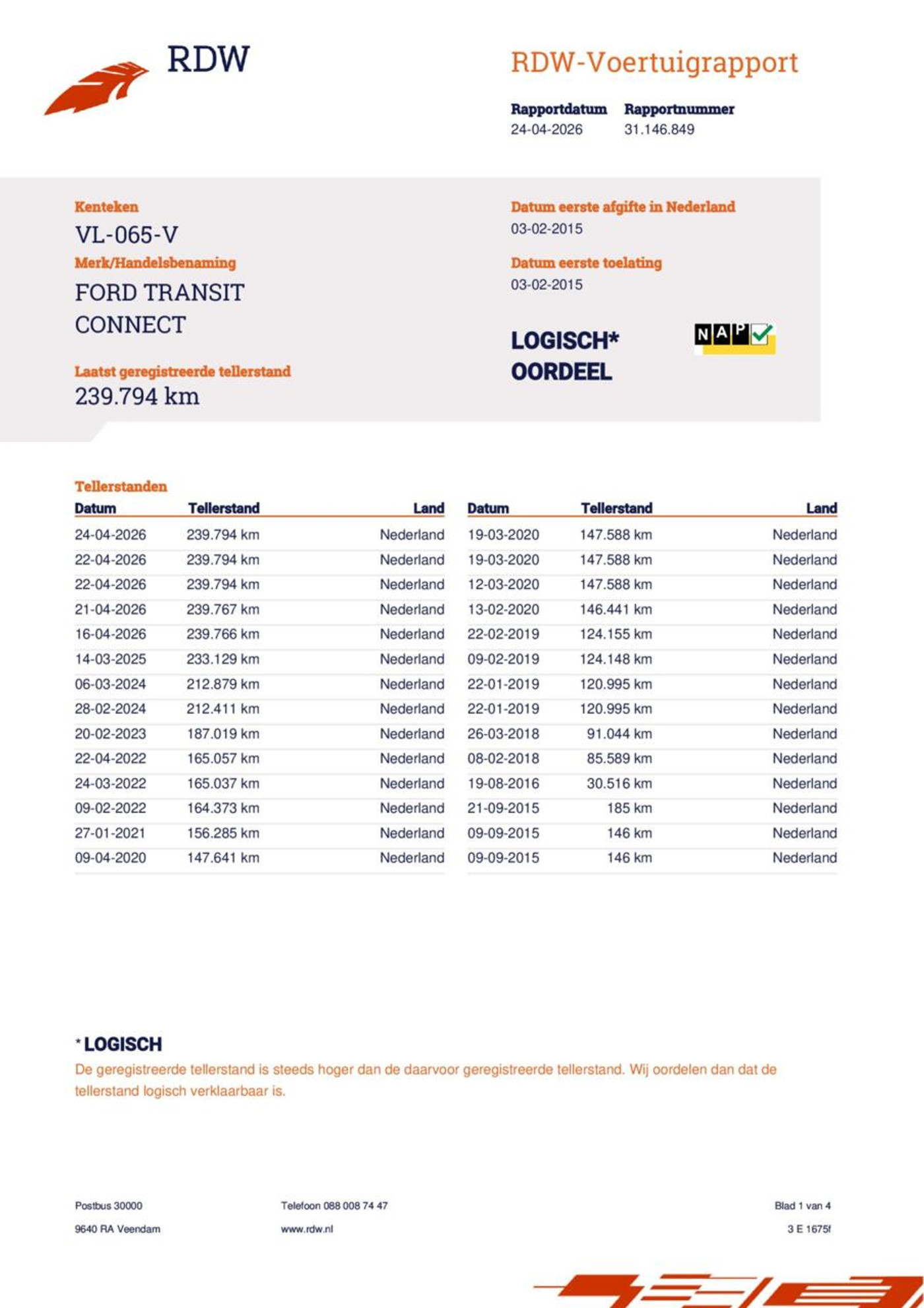 Foto van Ford Transit Connect