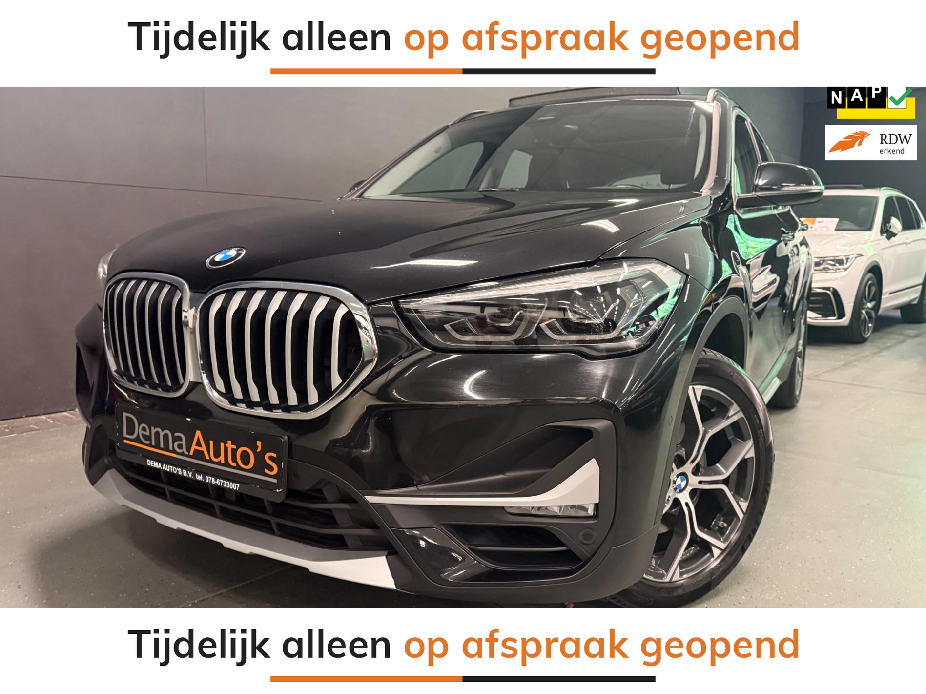 BMW X1 Sdrive18i SDrive18i Executive Edition PANO/LEDER/H-UP/NAVI/SFEERVERL/LED/PDC/CRUISE/// 2019 - voorkant