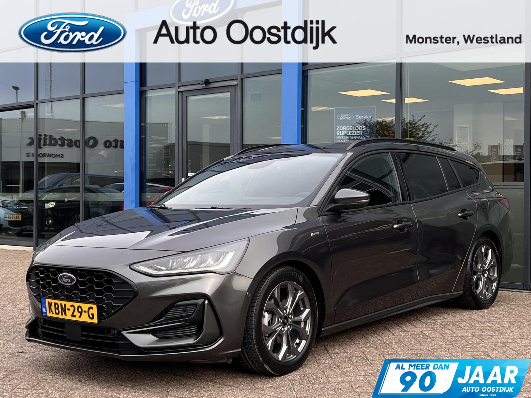 Ford Focus 1.0 EcoBoost Hybrid ST Line 155PK Automaat Winterpack Adaptieve Cruise Navi Climate Carplay Camera Privacy Glass Blind-Spot Parkeersensoren *1500KG Trekgewicht* 2024 - voorkant