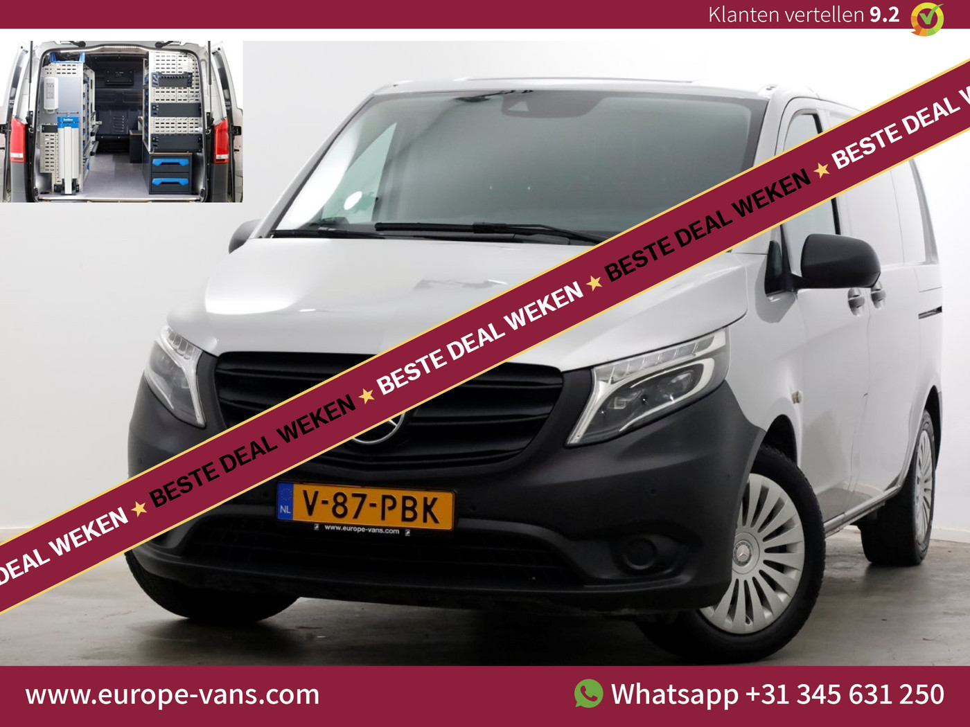 Mercedes-Benz Vito 114 CDI 136pk Compact 9G Automaat 2x Schuifdeur/LED/Camera/Inrichting 09-2022 2022 - voorkant
