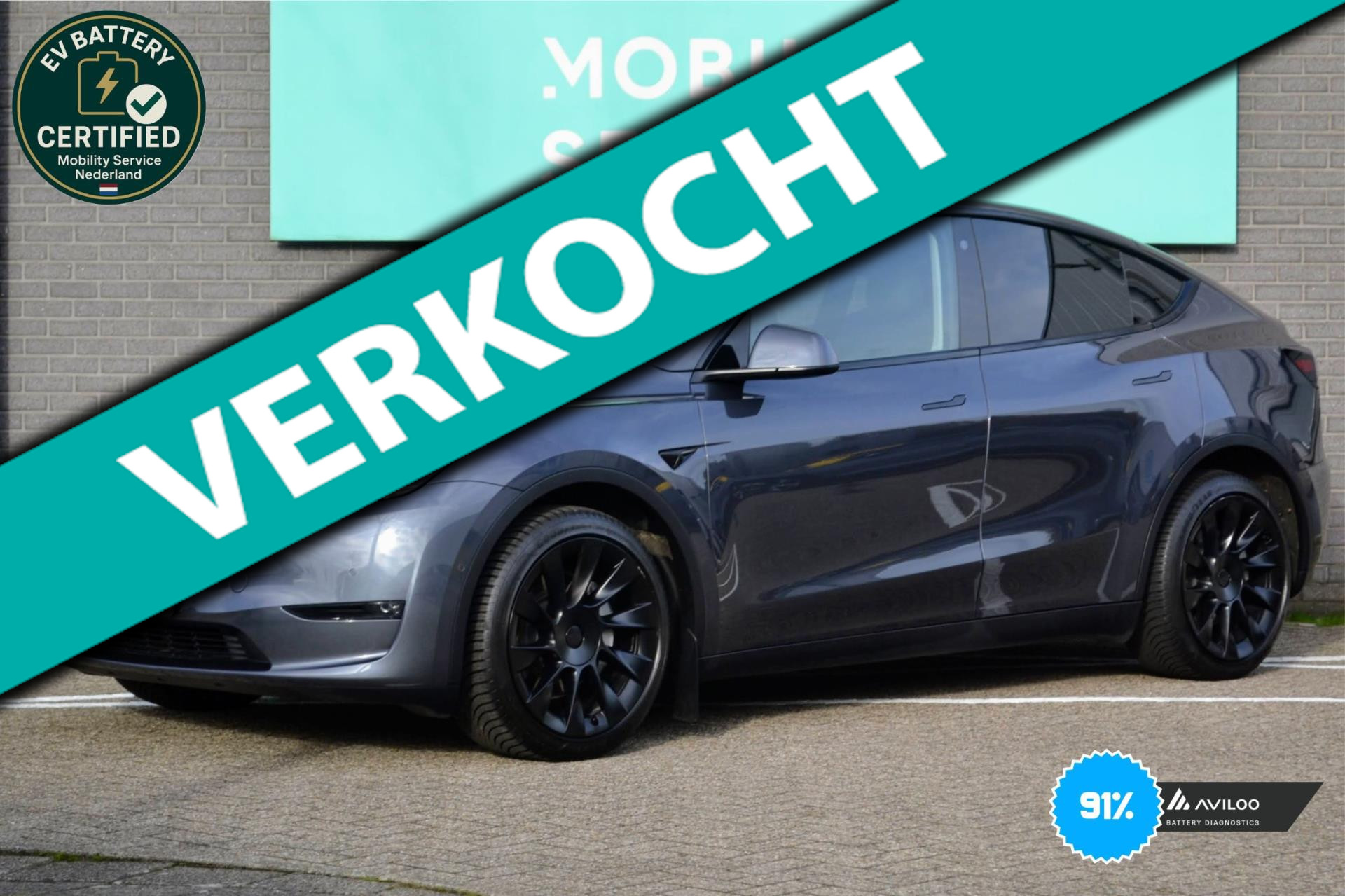 Tesla Model Y Long Range AWD 75 kWh SOH91% Pano LED Leder AUT 2021 - voorkant
