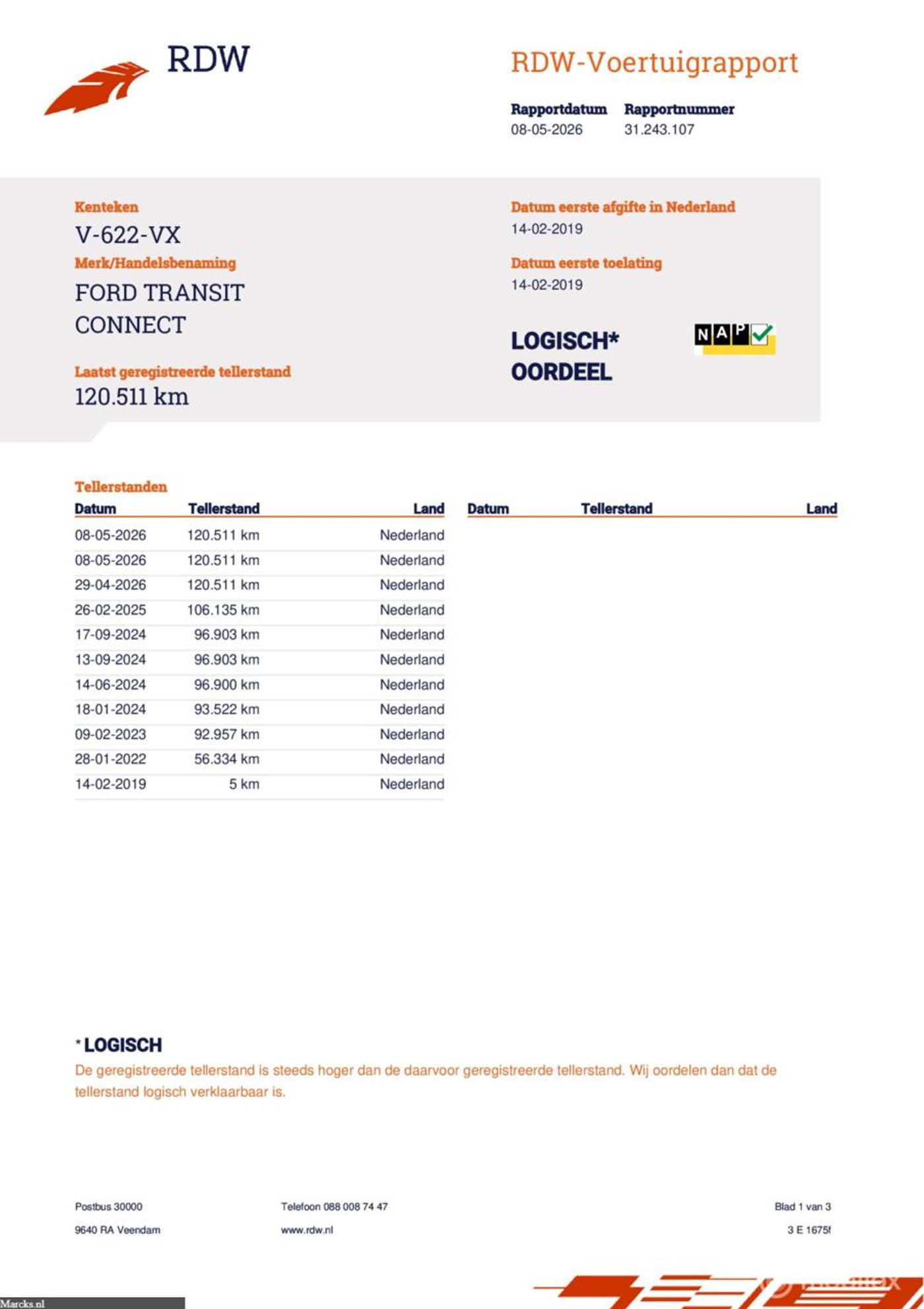 Foto van Ford Transit Connect