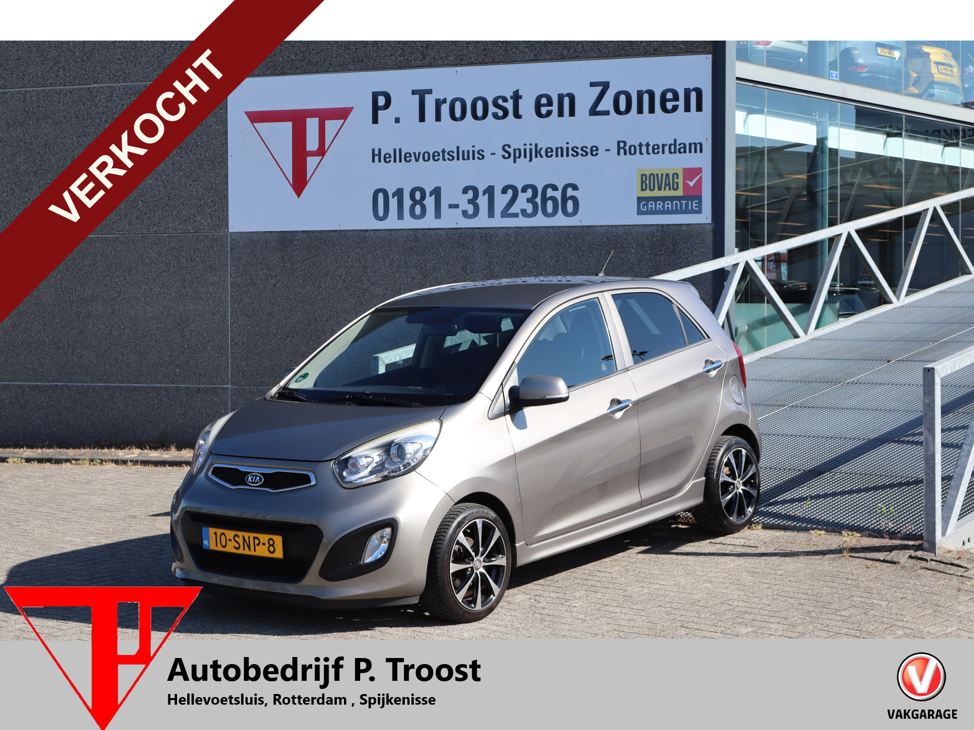 Kia Picanto 1.2 CVVT Superpack Trekhaak/Bluetooth/Keyless entry/Climate control/Led dagrijverlichting/Licht metalen velgen 2012 - voorkant