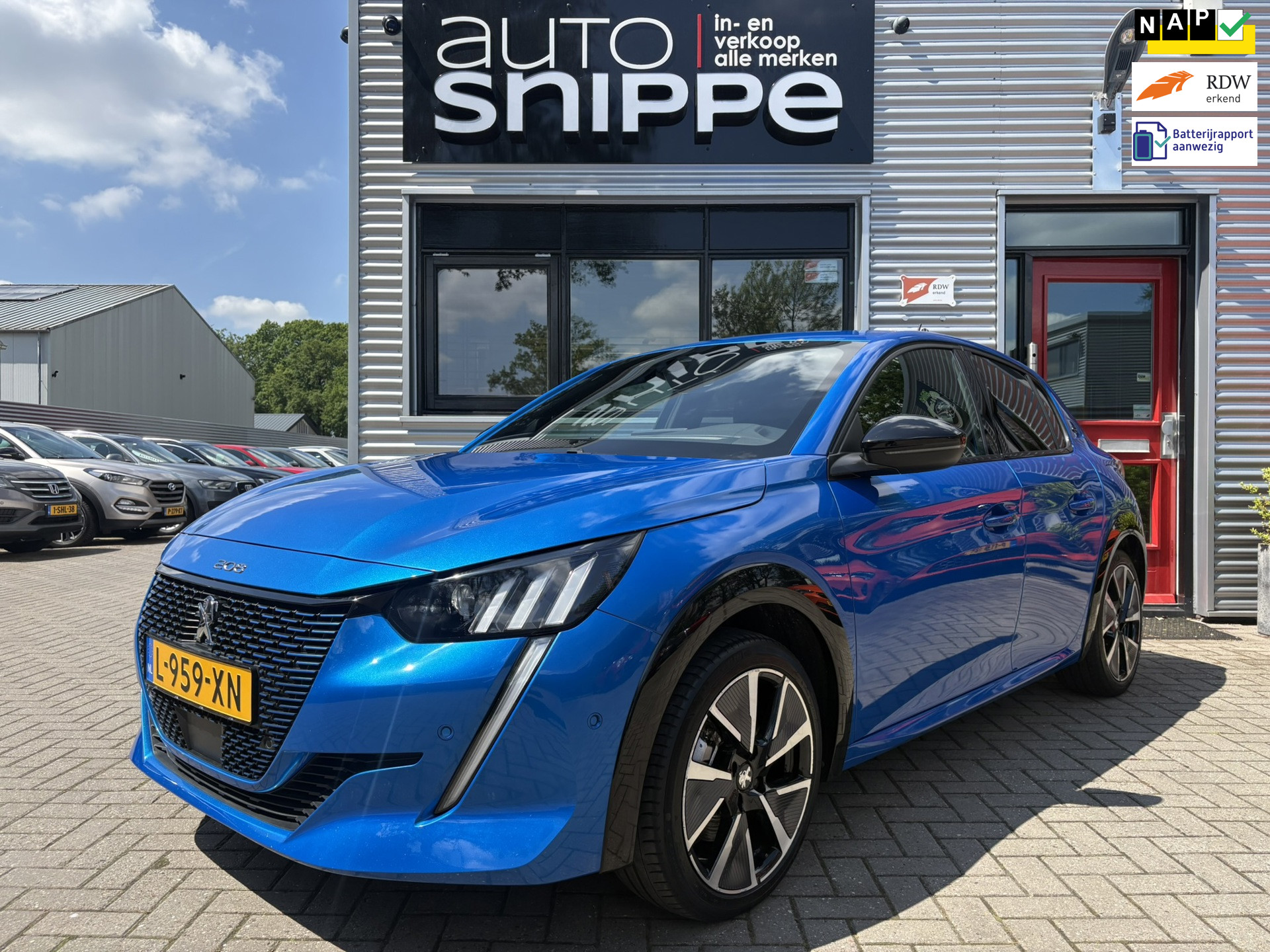 Peugeot 208 EV GT Pack 50 kWh -SOH 91,81%-STOELVERWARMING-TREKHAAK-3D COCKPIT-FULL LED-ADAPTIVE CRUISECONTROL-KEYLESS-ETC. 2021 - voorkant