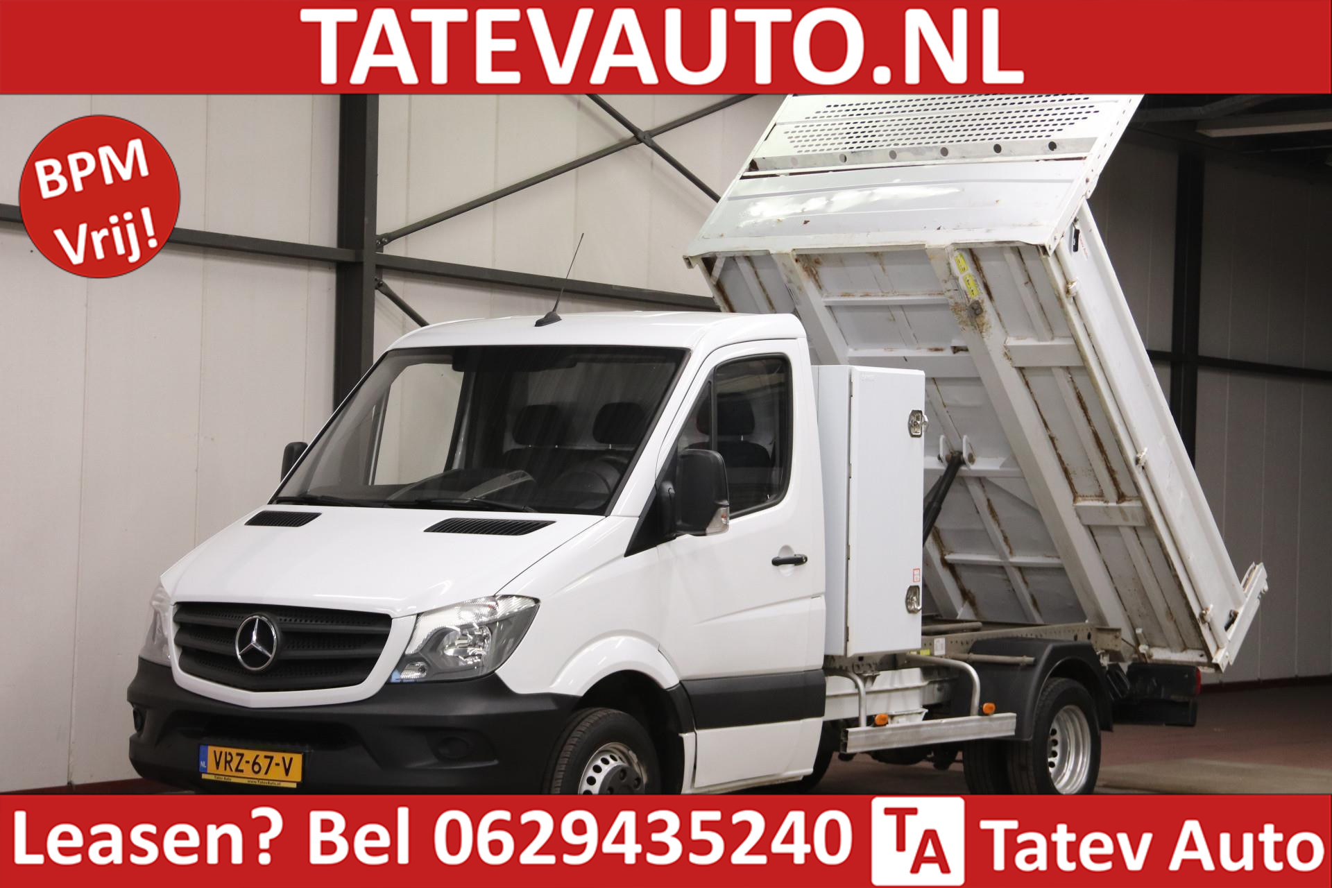 Mercedes-Benz Sprinter 514 CDI KIPPER met Kist 3500KG TREKVERMOGEN EURO 6 2018 - voorkant