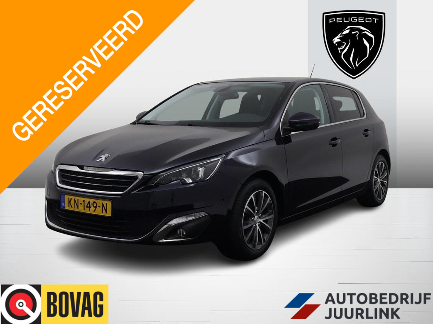 Peugeot 308 1.2T 130pk Allure Pano/Trekhaak/Ecc/Nav/Led/Camera 2016 - voorkant
