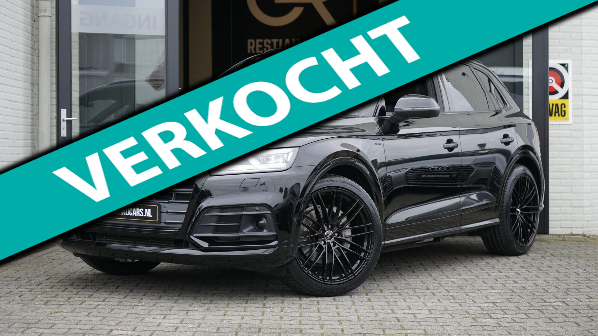 Audi Q5 45 TFSI Quattro 3x S-Line Black Optik AUTOMAAT-360CAMERA-ACC-CARPLAY-KEYLESS-LUCHTVERING-MATRIX-PANORAMA-VOLLEDER-VERKOCHT 2019 - voorkant