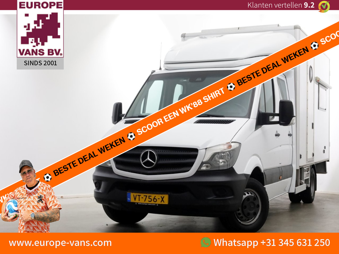 Mercedes-Benz Sprinter 516 CDI 163pk E6 7G Automaat D.C. Bakwagen met achterdeuren/Camper? 03-2016 2016 - voorkant