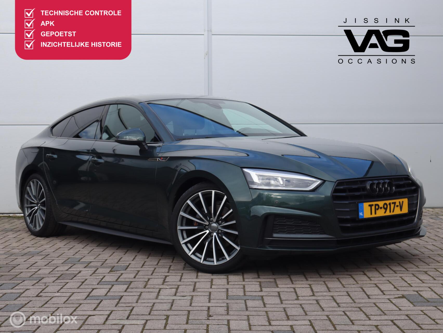 Audi A5 Sportback 1.4 TFSI S-line Automaat LED PDC Clima Cruise 2018 - voorkant