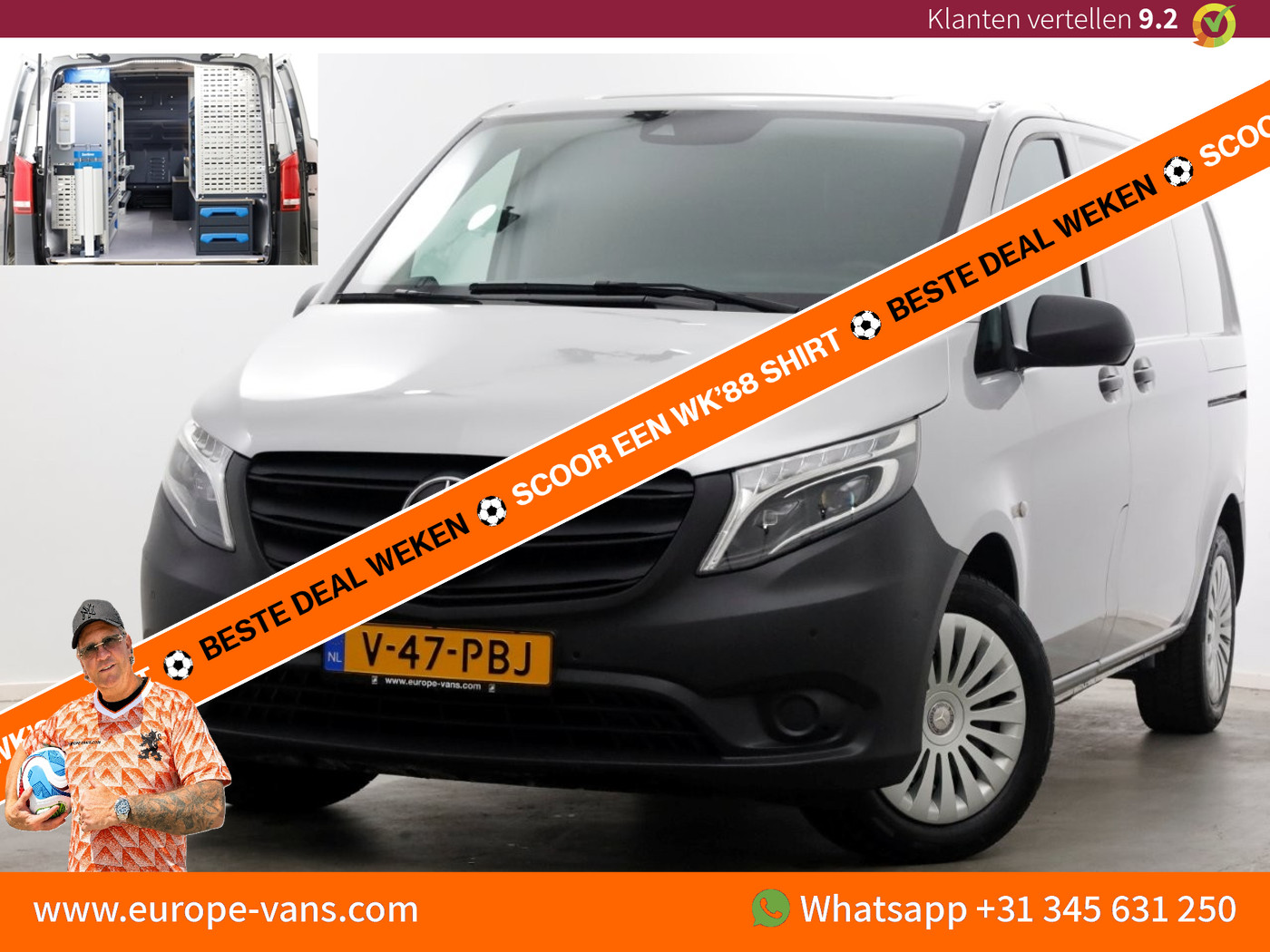 Mercedes-Benz Vito 114 CDI 136pk Compact 9G Automaat 2x Schuifdeur/LED/Camera/Inrichting 11-2022 2022 - voorkant