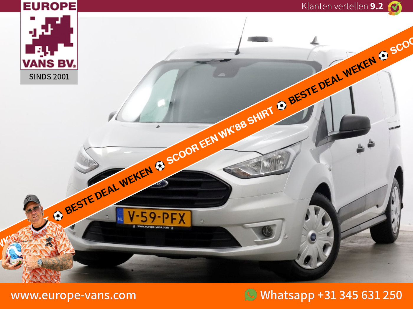 Ford Transit Connect 1.5 EcoBlue 100pk Automaat L2 Trend ACC/Camera/3Pers./2x Schuifdeur 05-2024 2024 - voorkant