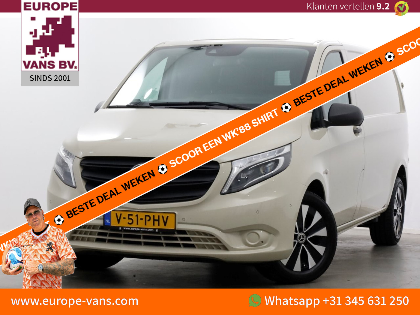 Mercedes-Benz Vito 116 CDI 163pk RWD 9G Automaat Compact LED/Airco/Navi/ACC 02-2021 2021 - voorkant
