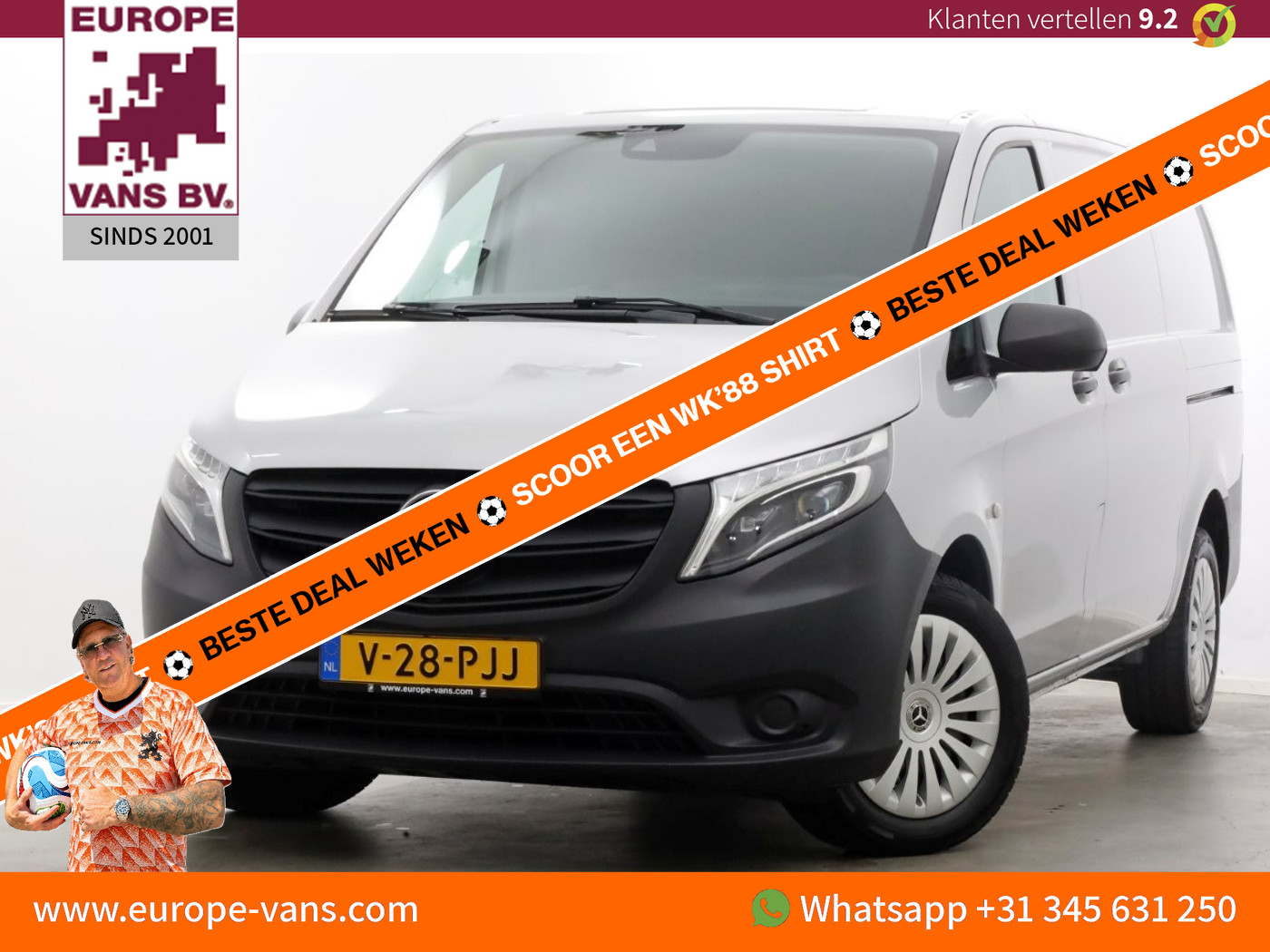 Mercedes-Benz Vito 116 CDI 163pk RWD 9G Automaat Lang LED/Achterklep/2x Schuifdeur 02-2022 2022 - voorkant