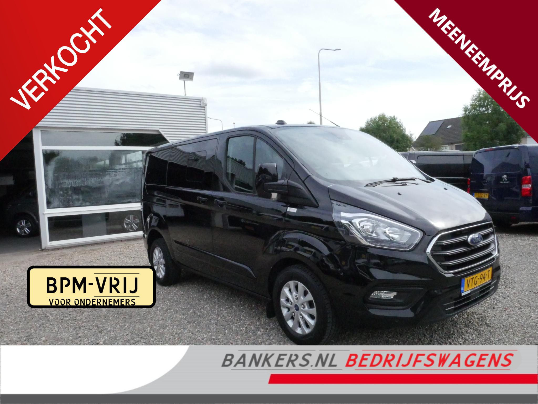 Ford Transit Custom 2.0 TDCI 170PK, L1, Limited, Dubbel Cabine, Airco 2020 - voorkant