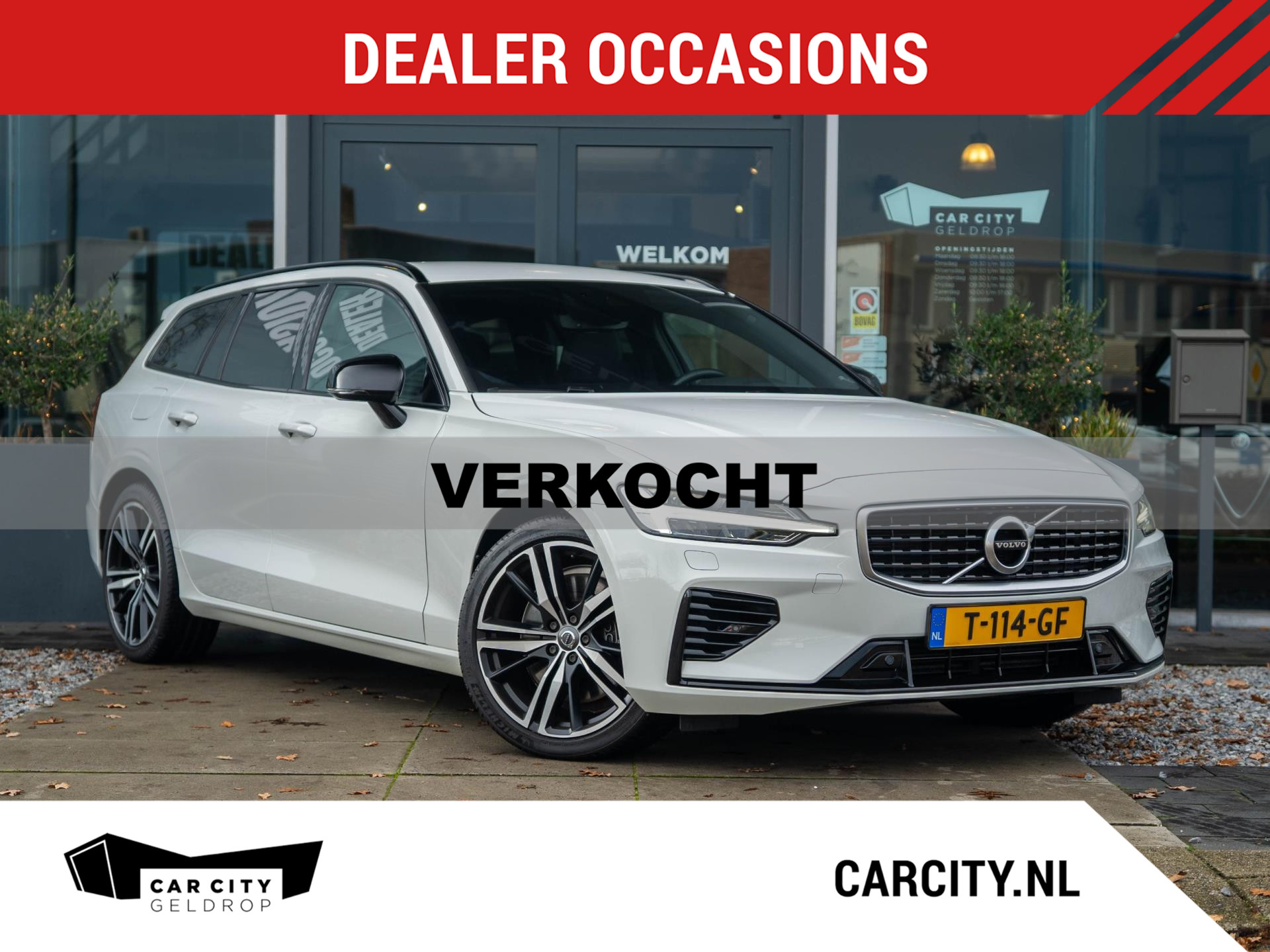Volvo V60 2.0 T8 Twin Engine 390PK AWD R-Design / Memory / Adaptive / Bliss / CarPlay / Camera / Stoelverwarming 2020 - voorkant