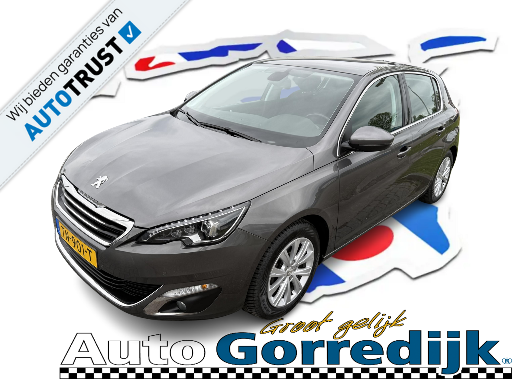 Peugeot 308 1.2 PureTech Allure Panodak,Trekhaak,5 DRS,Navi 2017 - voorkant