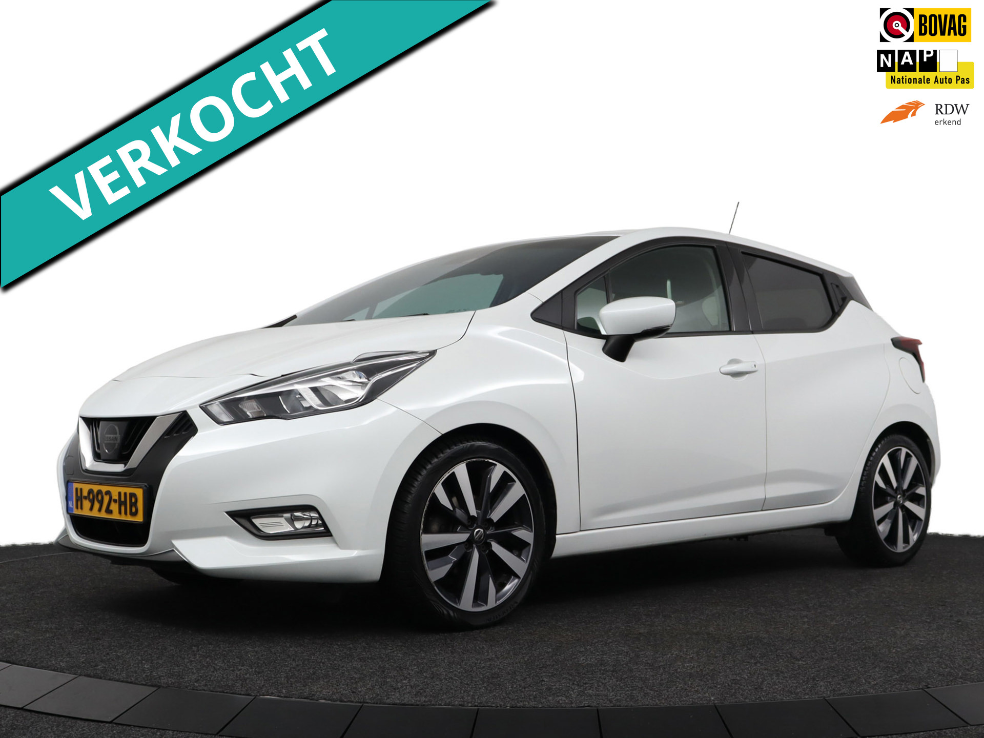 Nissan Nissan Micra 1.0 IG-T Tekna Camera/ECC/Trekhaak/Stoelverw./Metallic/101pk 2020 - voorkant