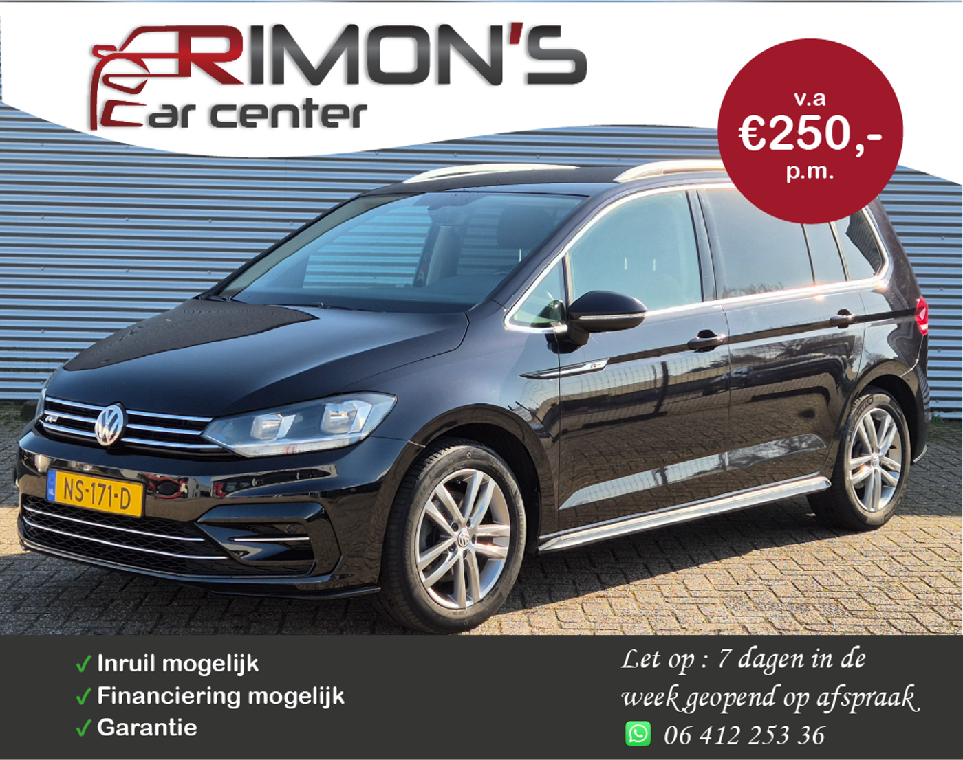 Volkswagen Touran 1.4 TSI Aut Highline Business R-Line Camera Navi 2017 - voorkant
