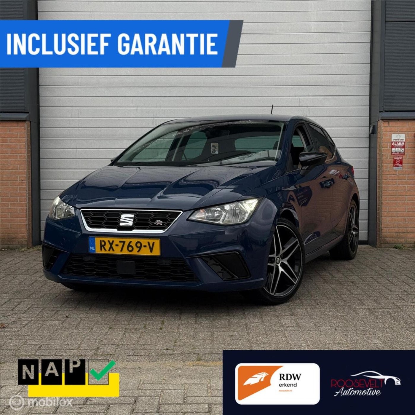 Seat Ibiza 1.0 TSI FR / GARANTIE / CAMERA/ ACC /LED /CARPLAY 2018 - voorkant