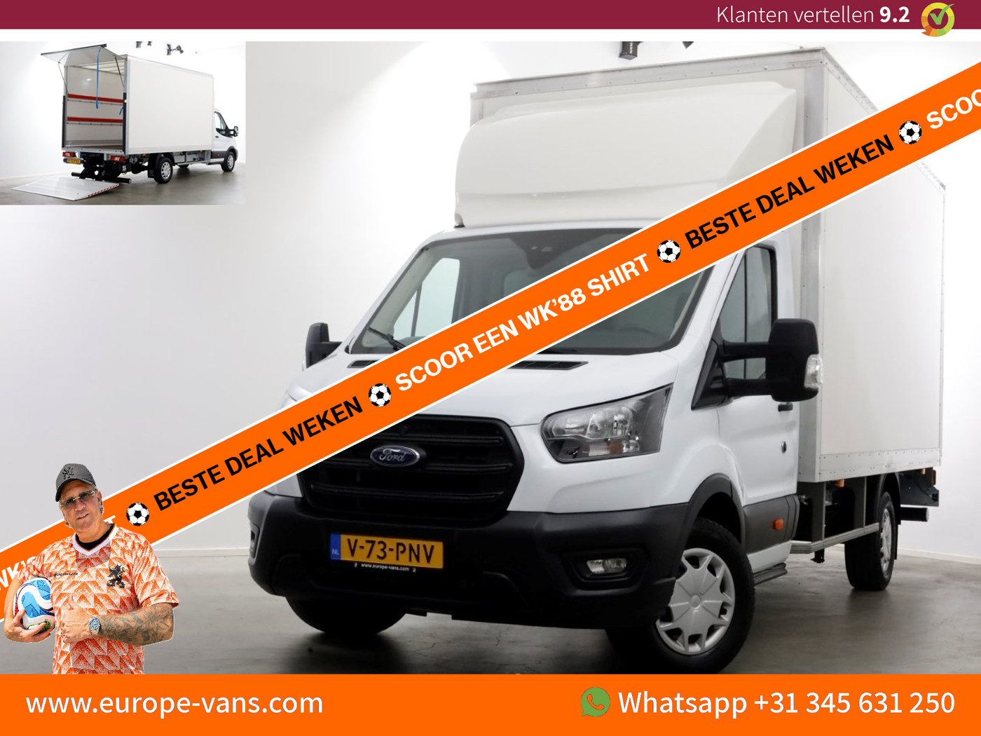 Ford Transit 350 2.0 TDCI 130pk RWD L4H1 Trend Bakwagen met laadklep 02-2024 2024 - voorkant