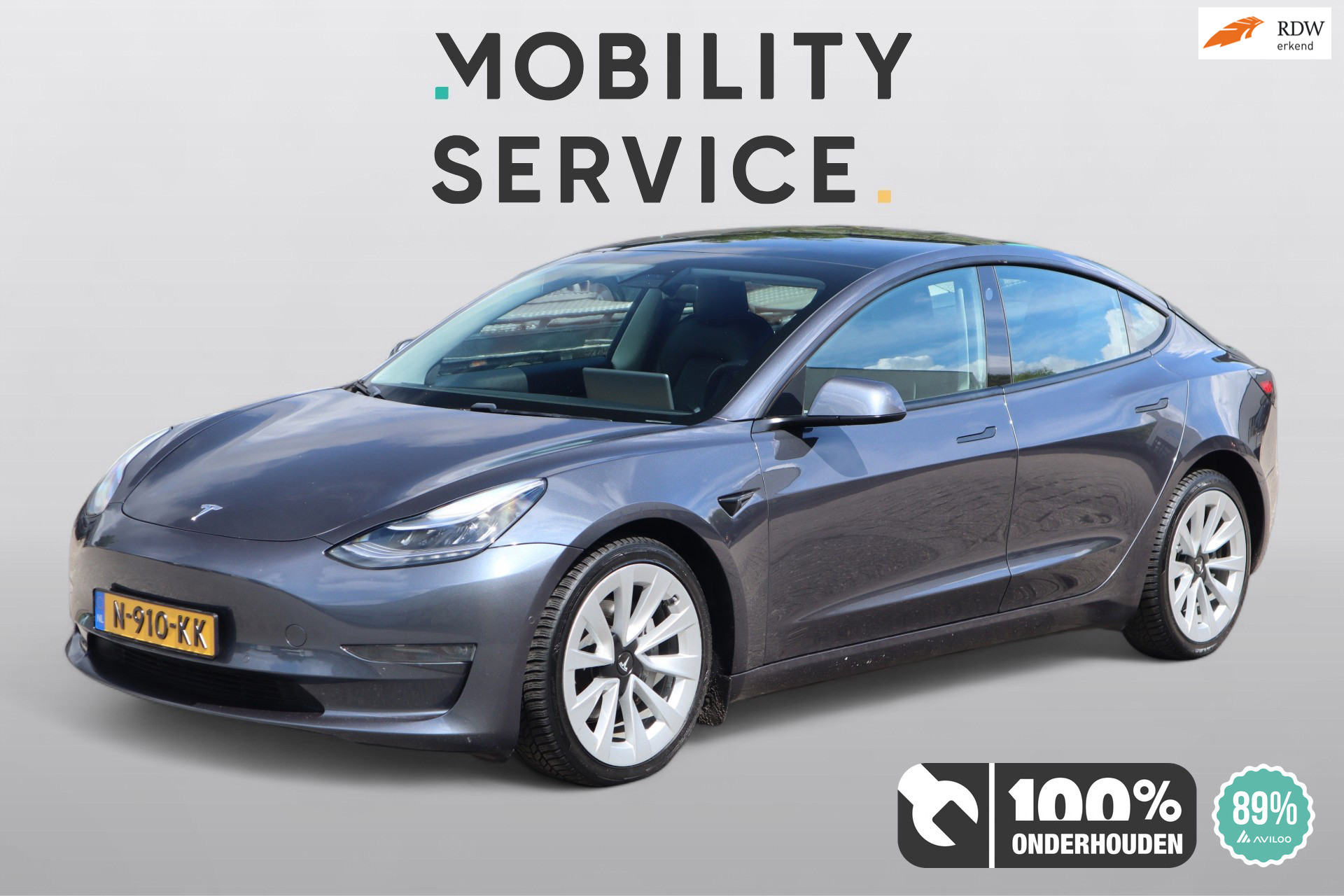 Tesla Model 3 Long Range AWD 75 kWh SOH89% Trekhaak Pano Clima 2020 - voorkant